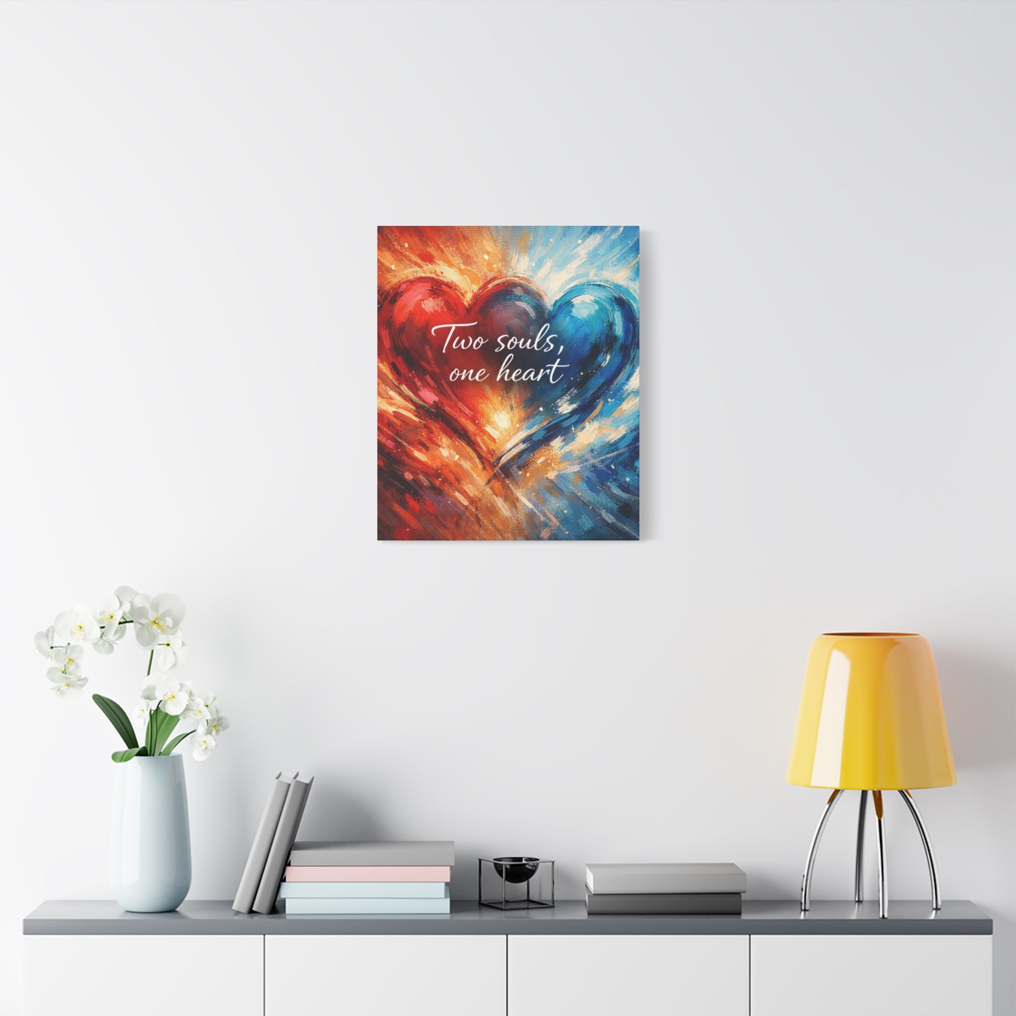 Two Souls One Heart Intertwined Heart Matte Canvas