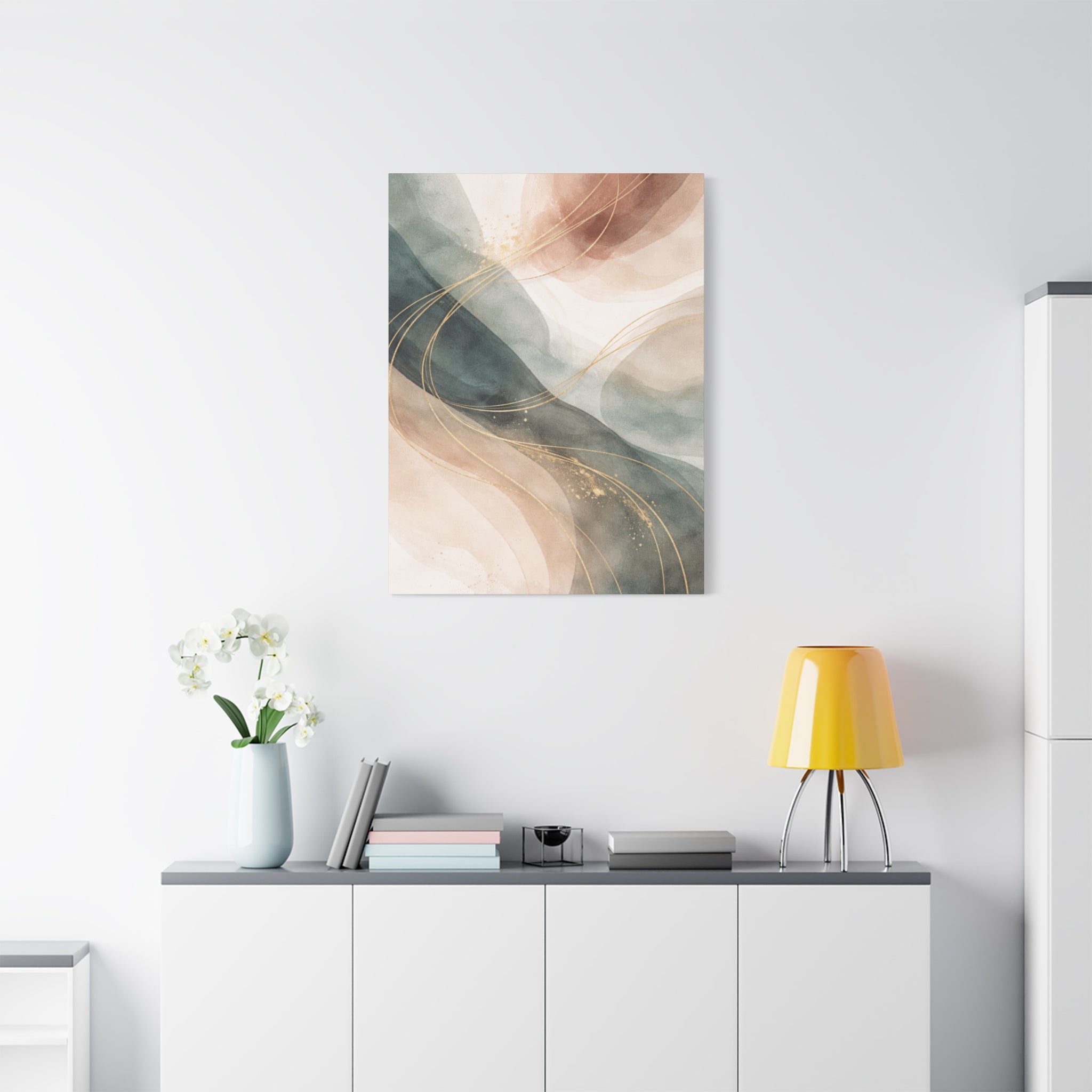Abstract Coastal Waves Matte Canvas — Stretched Wall Art