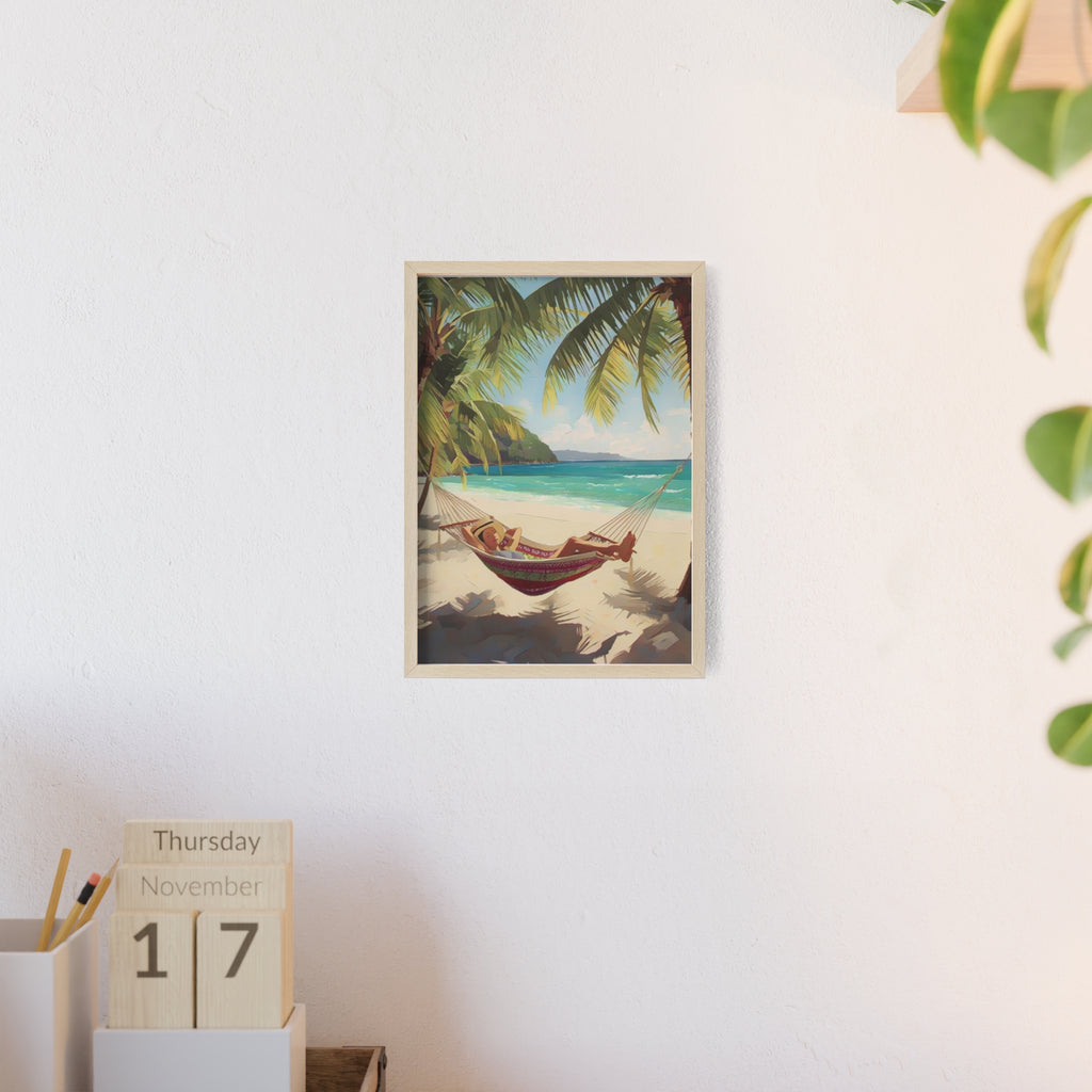 Tropical Beach Hammock Framed Poster
