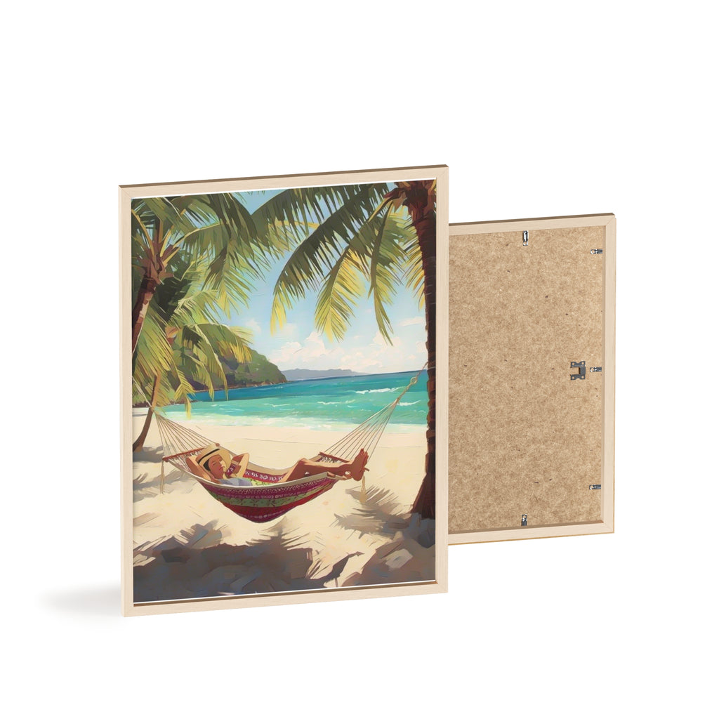 Tropical Beach Hammock Framed Poster
