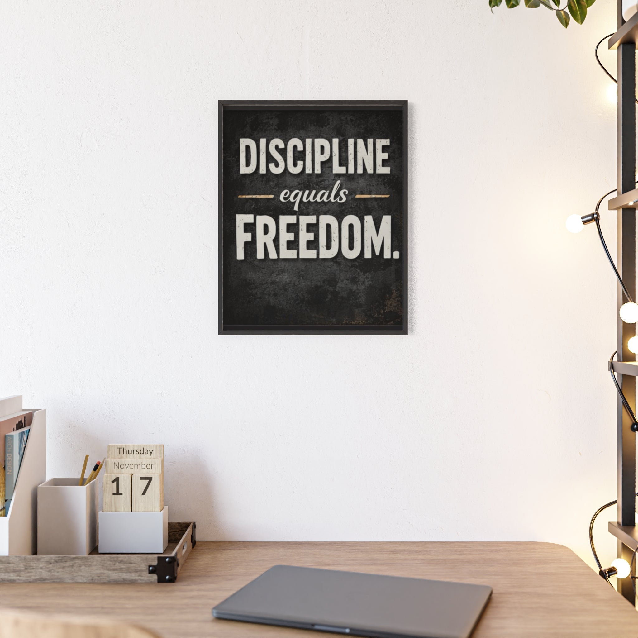 Discipline Equals Freedom Framed Poster