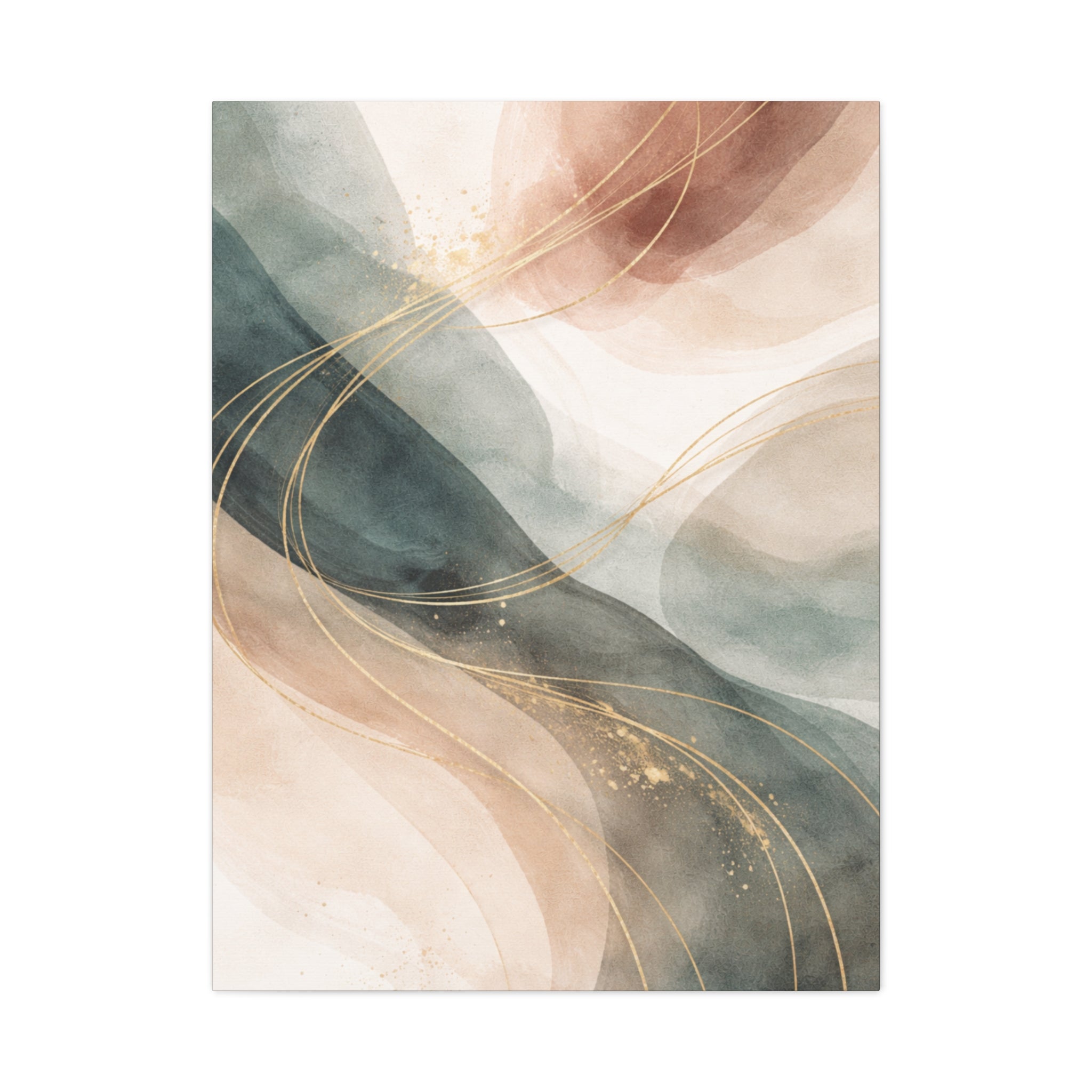 Abstract Coastal Waves Matte Canvas — Stretched Wall Art