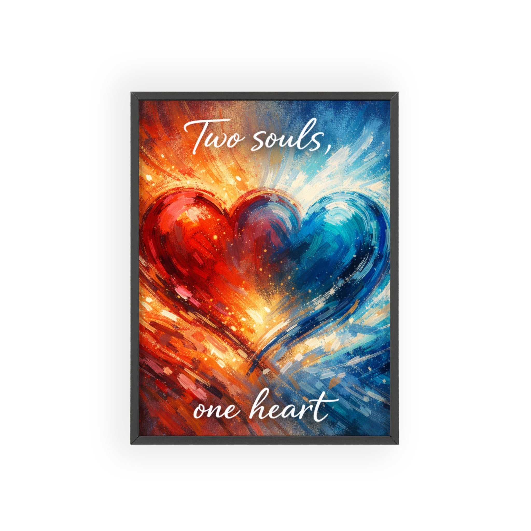 Two Souls One Heart Framed Poster — Romantic Heart Wall Art