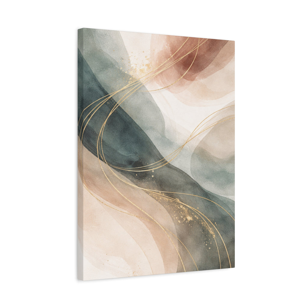 Abstract Coastal Waves Matte Canvas — Stretched Wall Art