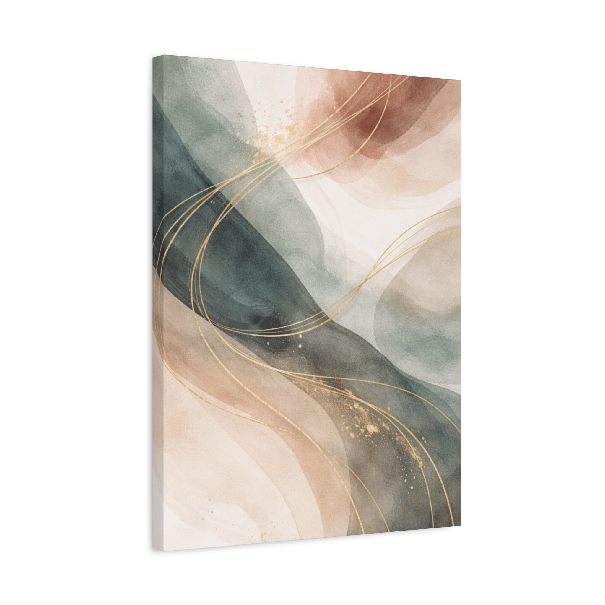 Abstract Coastal Waves Matte Canvas — Stretched Wall Art