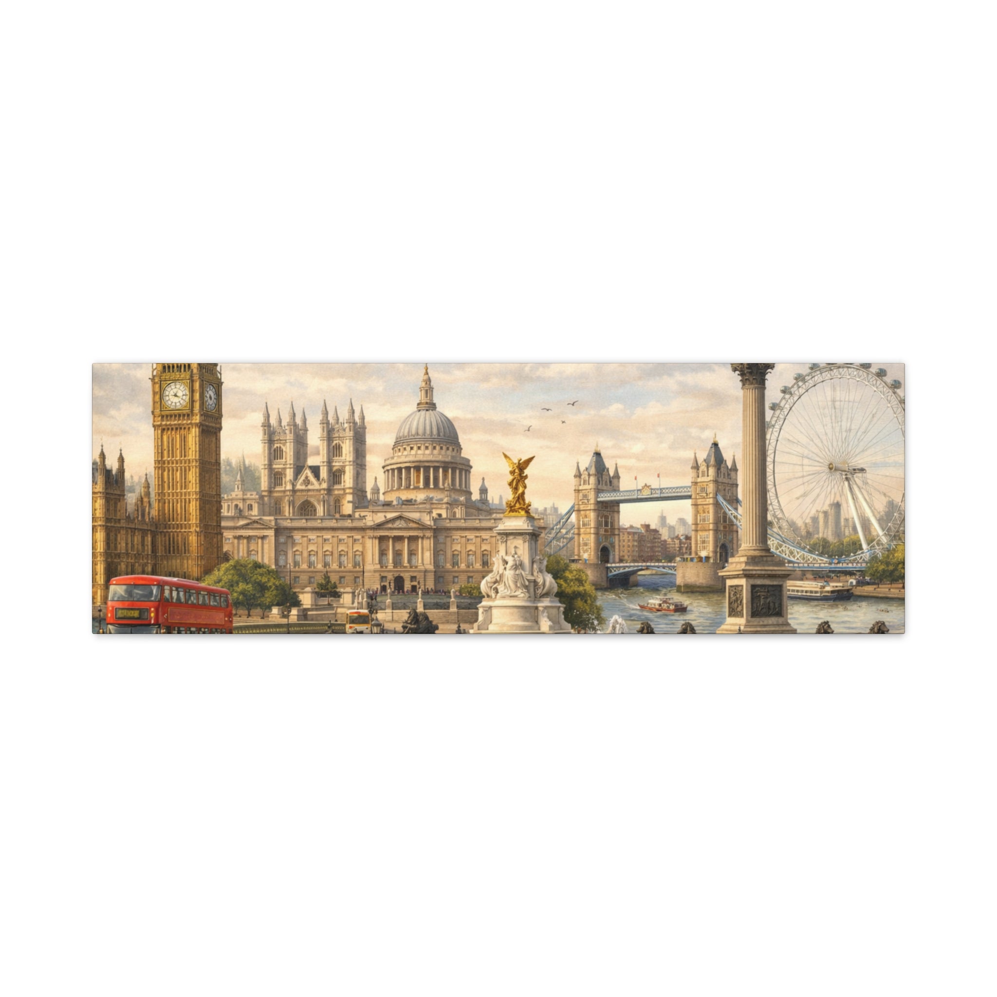 London Cityscape Matte Canvas Print Wall Art