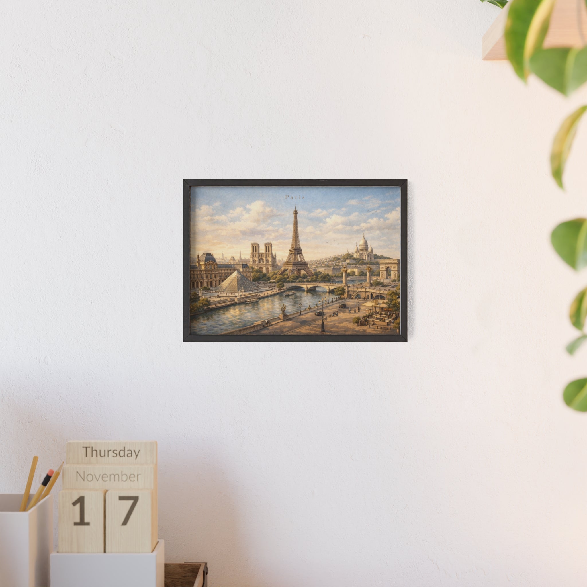Paris Eiffel Tower Wood Framed Poster