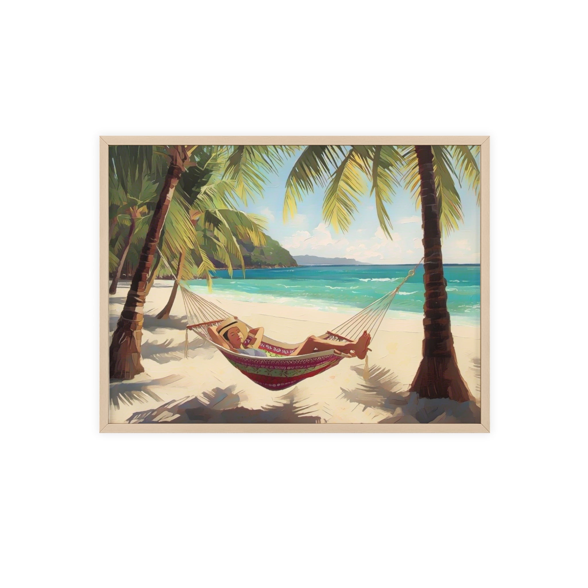 Tropical Beach Hammock Framed Poster