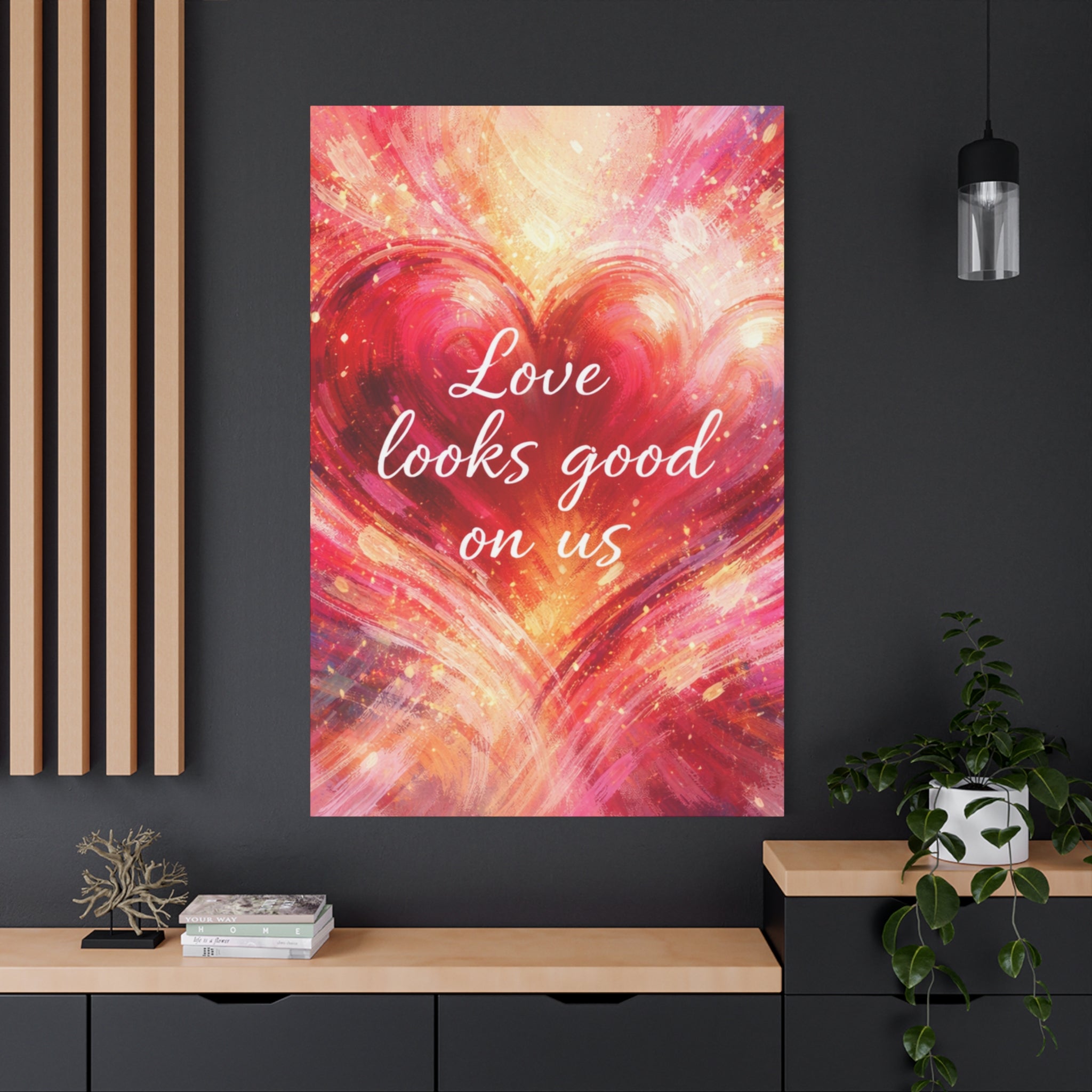 Love Looks Good On Us Matte Canvas Wall Art