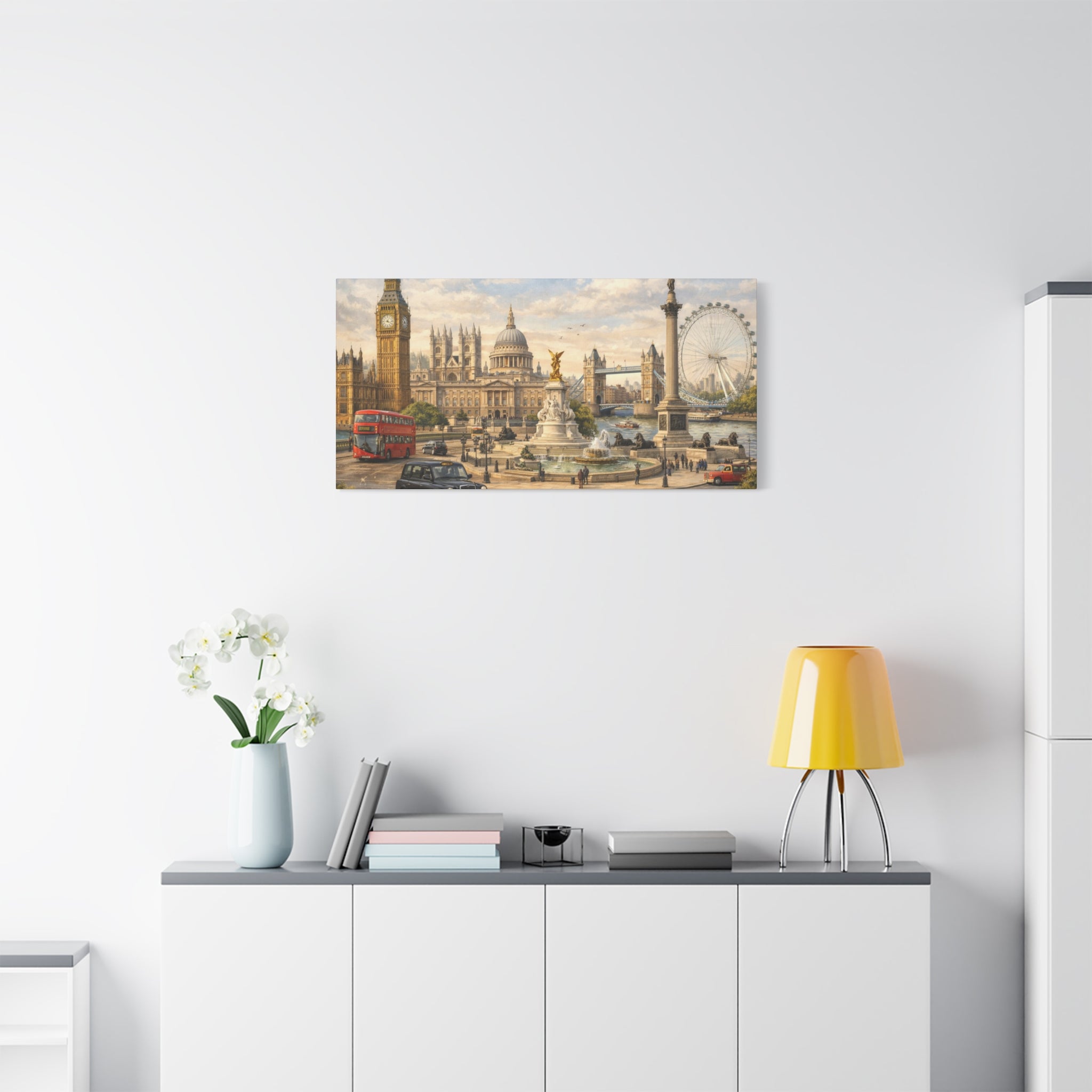 London Cityscape Matte Canvas Print Wall Art
