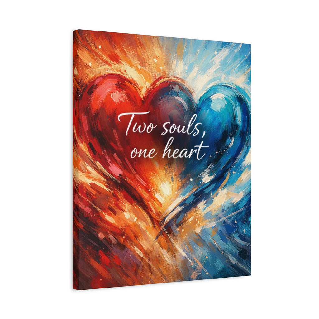Two Souls One Heart Intertwined Heart Matte Canvas