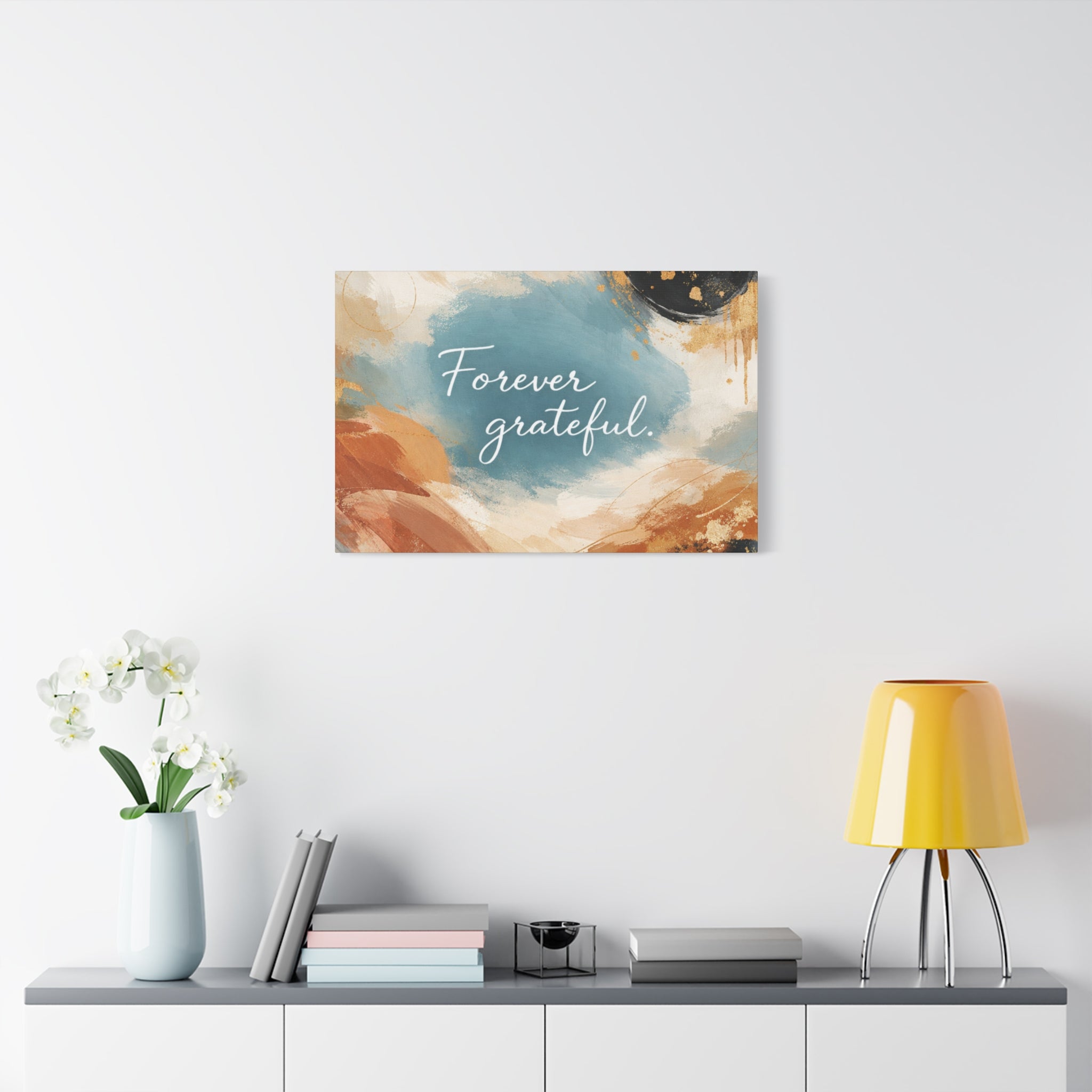 Forever Grateful Canvas Wall Art Inspirational Abstract Home Decor