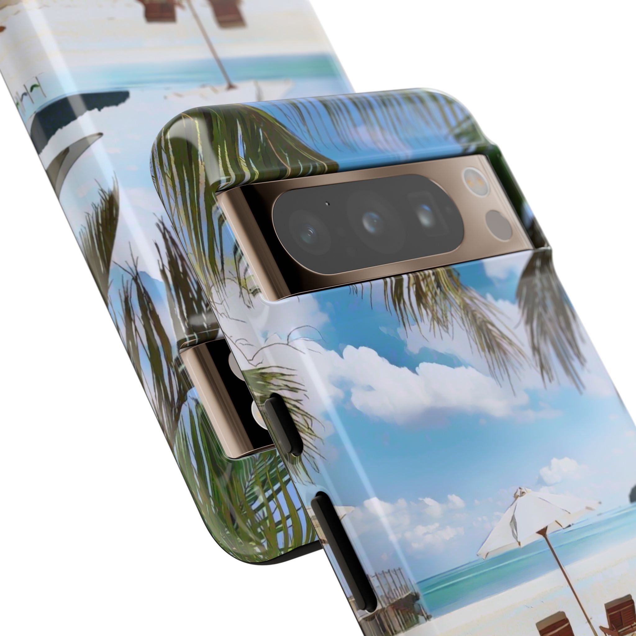Beach Paradise Tropical Palm Beach Scene Tough Phone Case