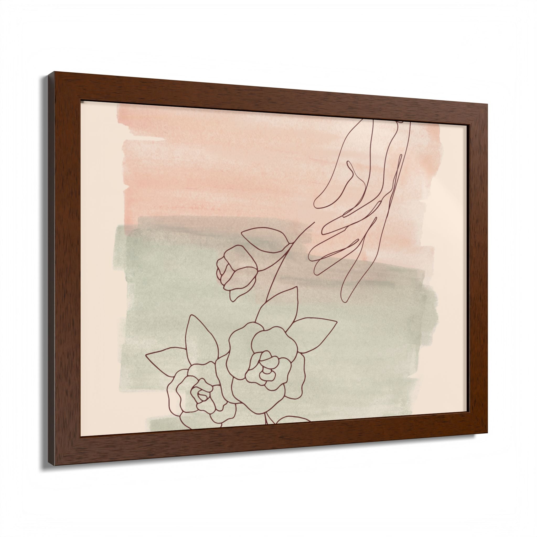 Hand Reaching for Flowers Framed Poster