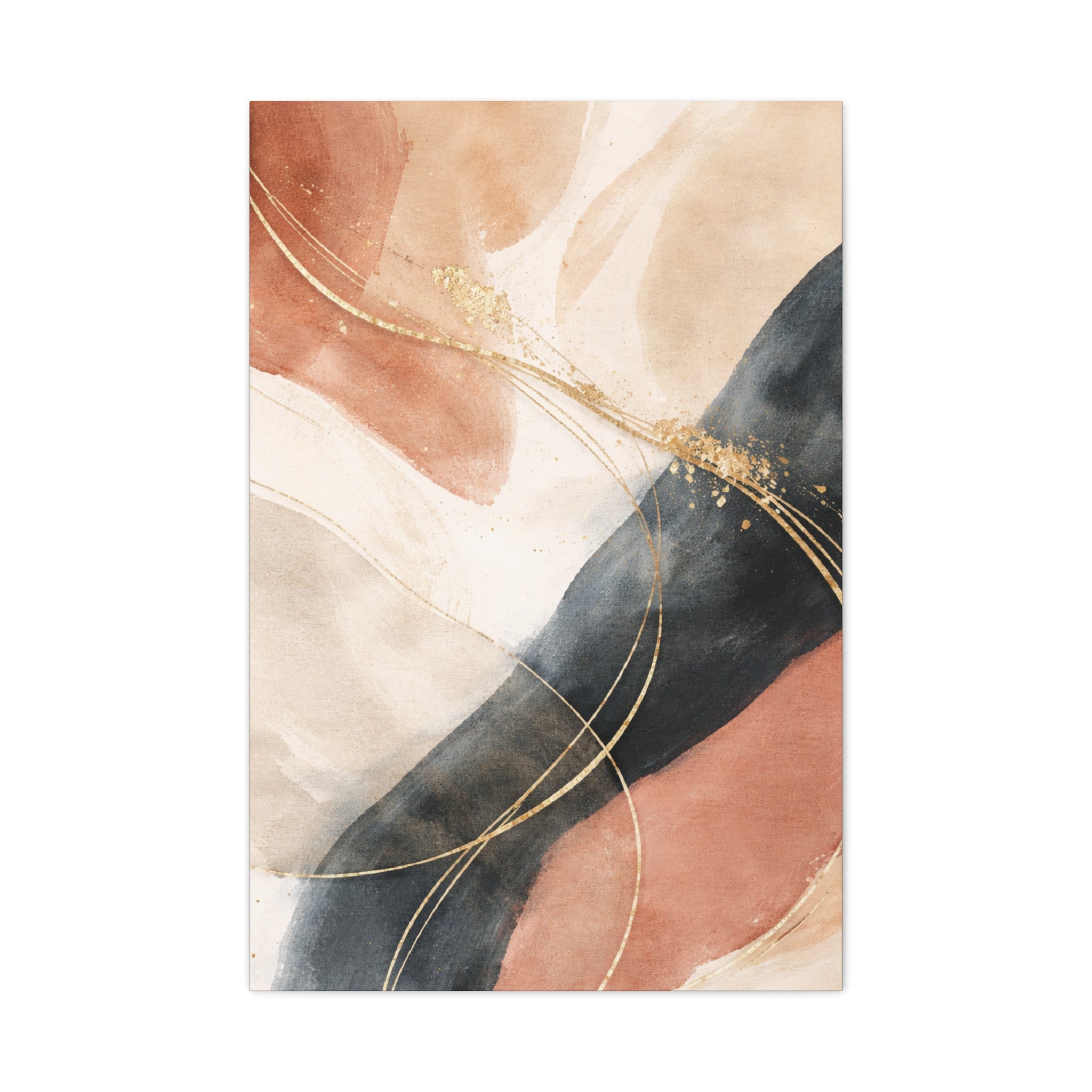 Abstract Blush & Gold Matte Canvas Print