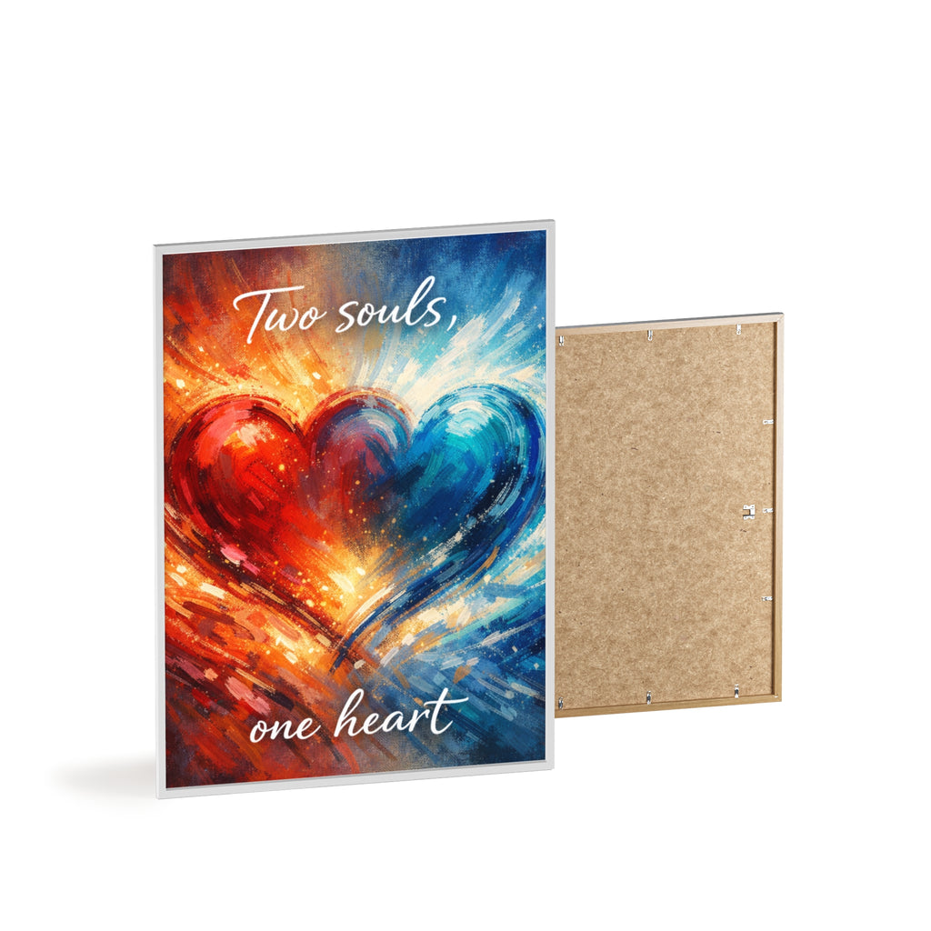 Two Souls One Heart Framed Poster — Romantic Heart Wall Art