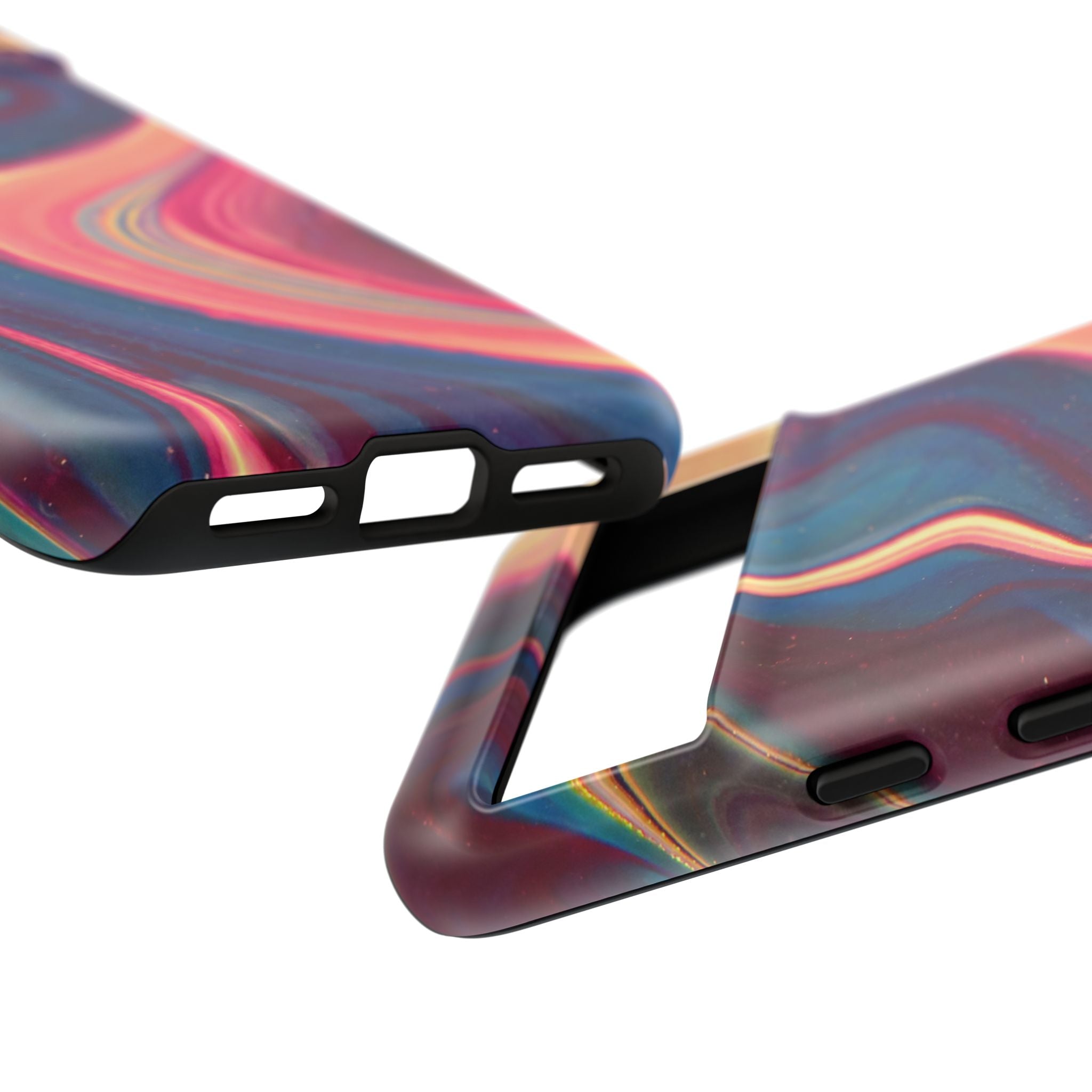 Colorful Wavy Marble Swirl Protective Phone Case