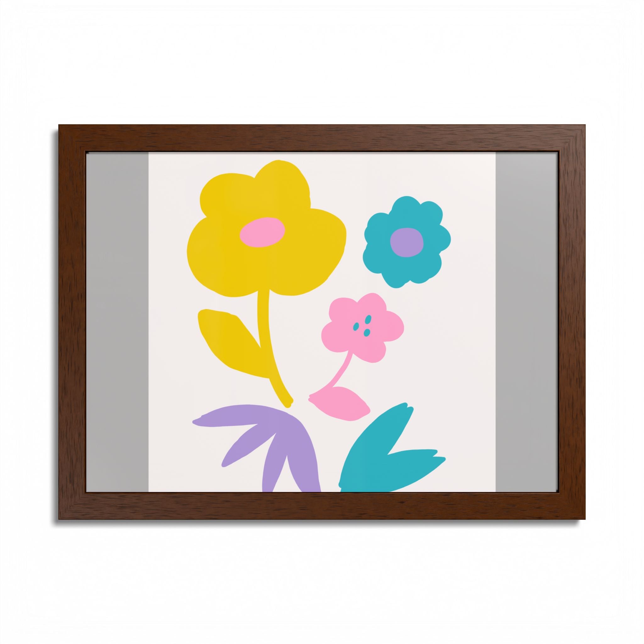 Multi-Color Floral Framed Poster