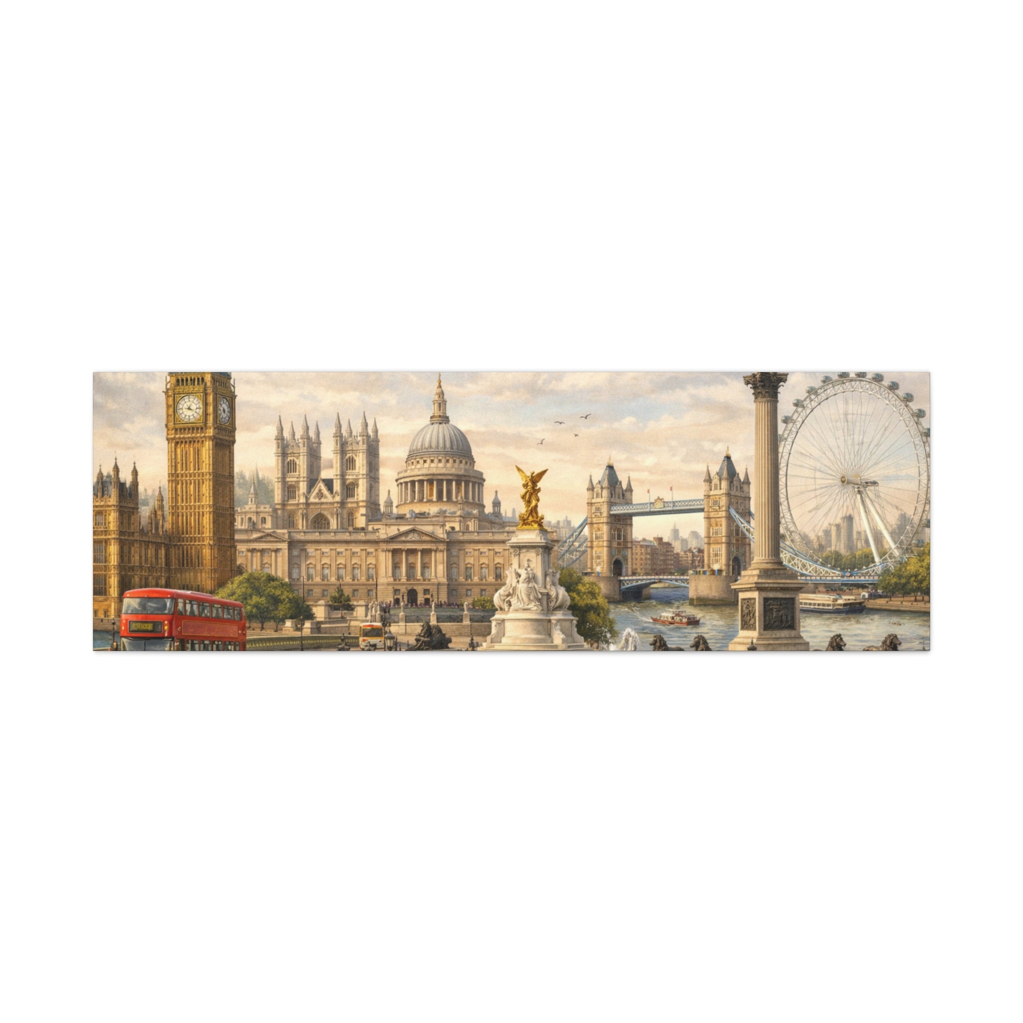 London Cityscape Matte Canvas Print Wall Art
