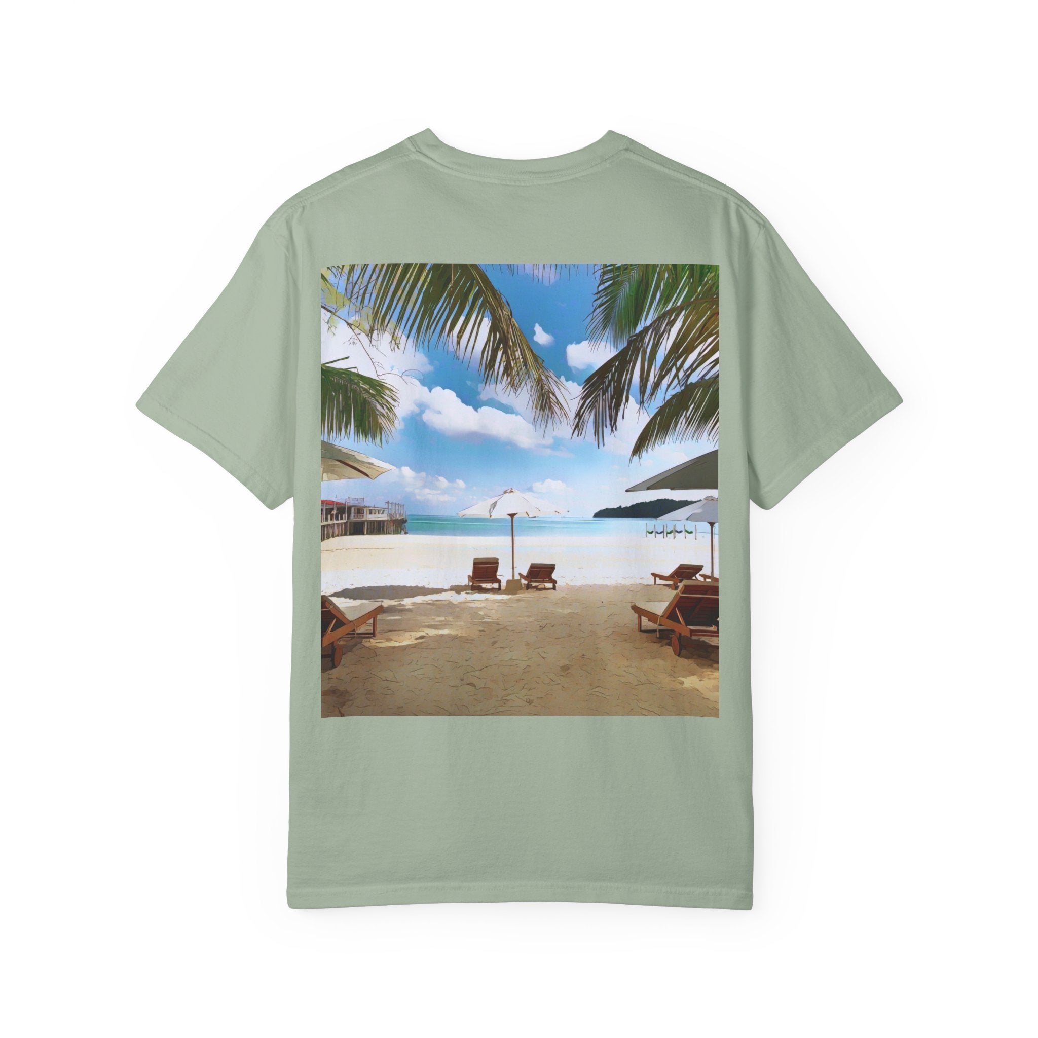 Don't Worry Be Happy Tropical Beach Graphic T-Shirt