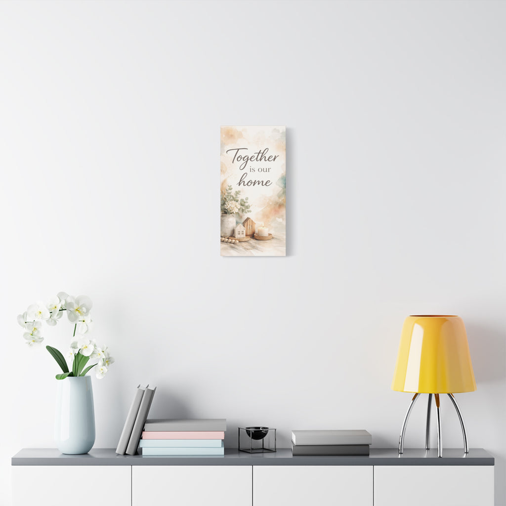 Together Is Our Home Floral Inspirational Decor Canvas Wall Art