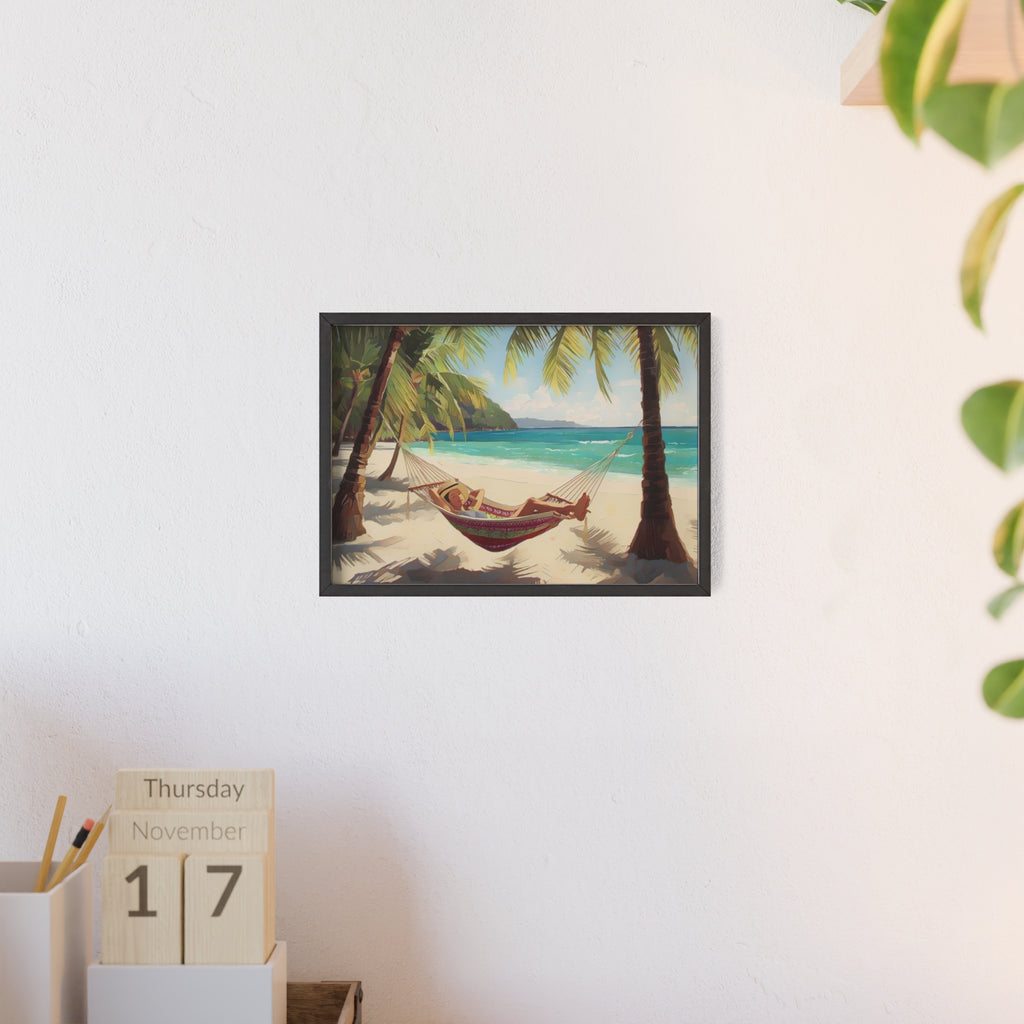 Tropical Beach Hammock Framed Poster