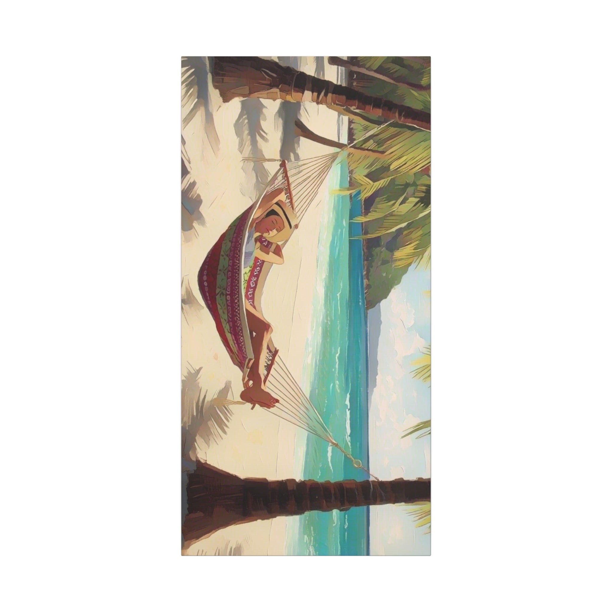 Tropical Beach Hammock Canvas Wall Art