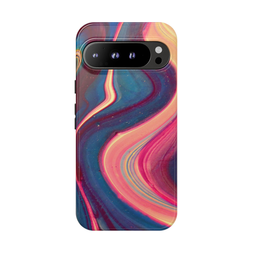 Colorful Wavy Marble Swirl Protective Phone Case