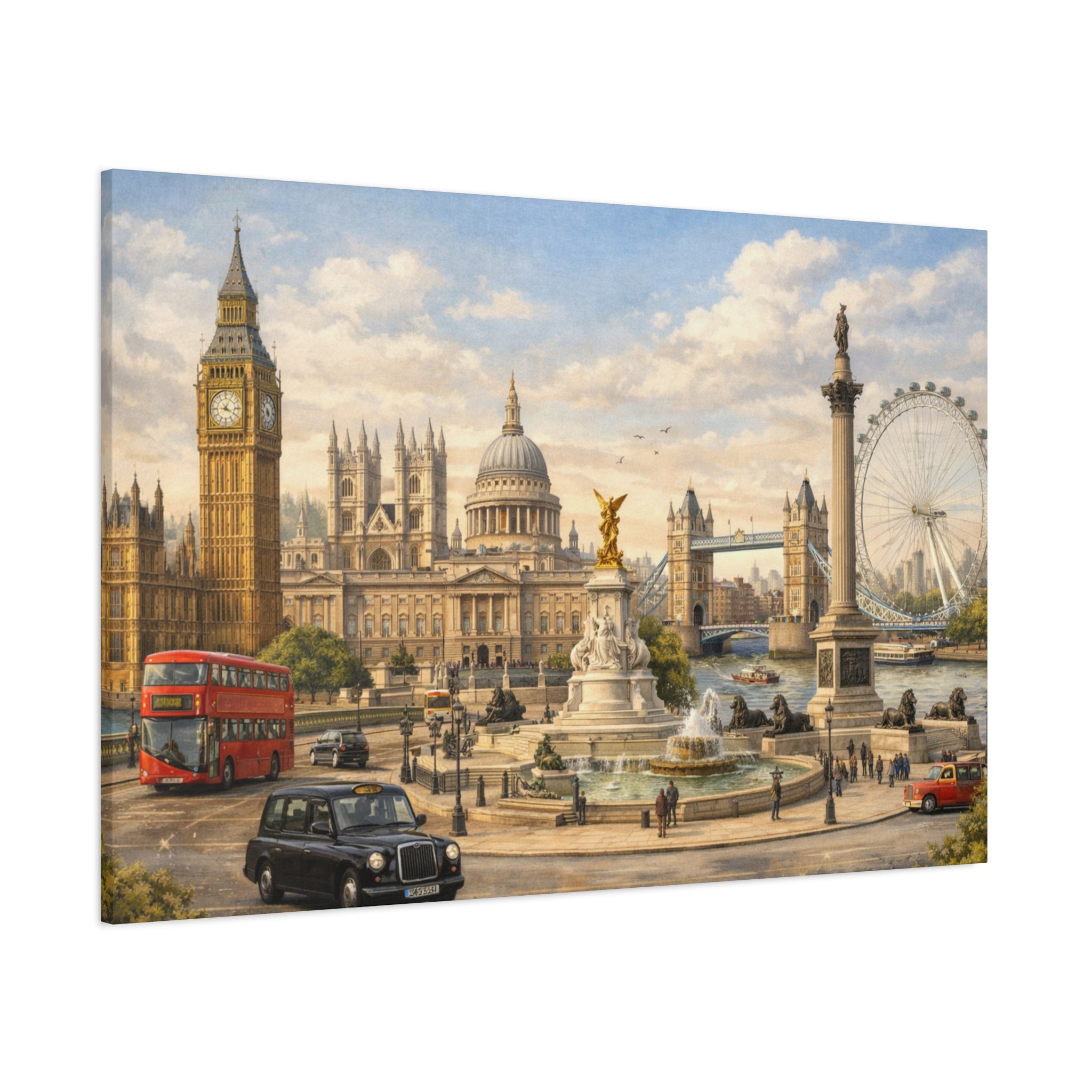London Cityscape Matte Canvas Print Wall Art