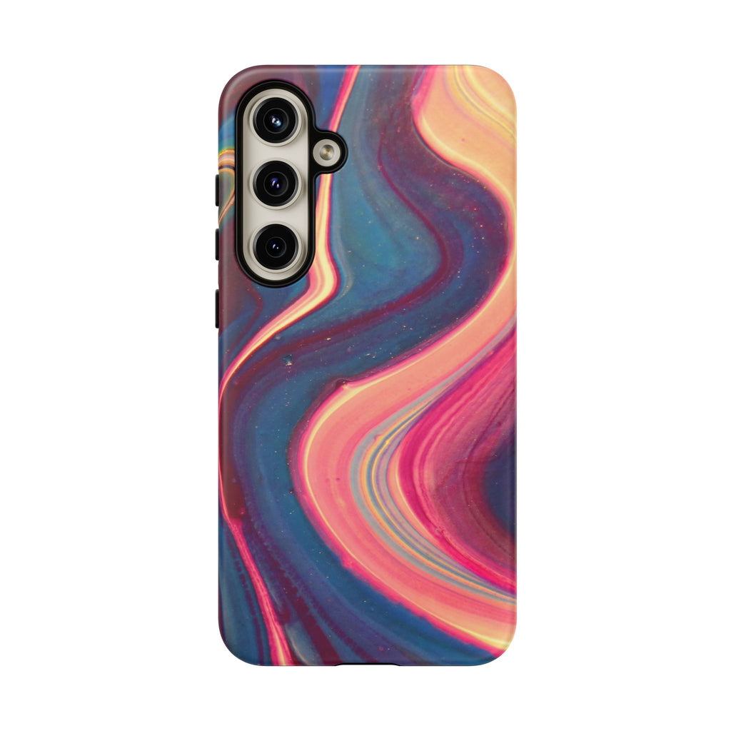 Colorful Wavy Marble Swirl Protective Phone Case