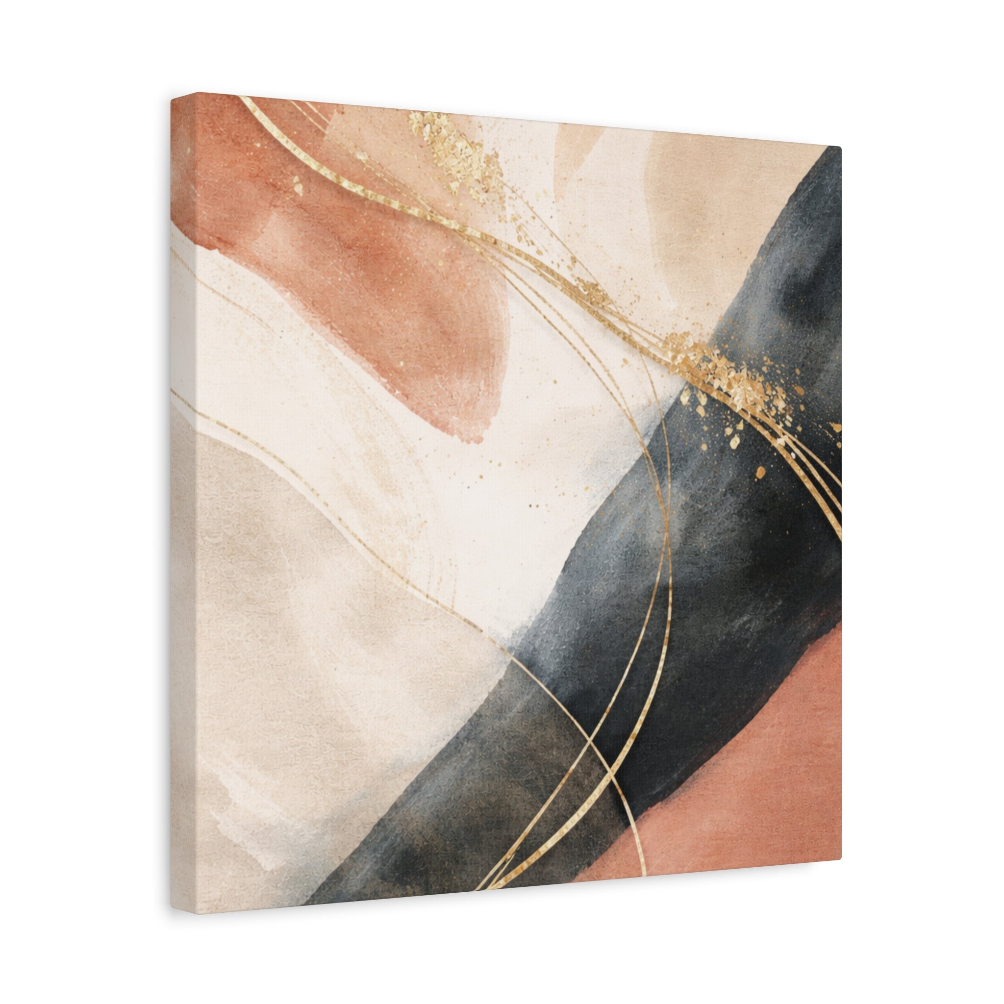 Abstract Blush & Gold Matte Canvas Print
