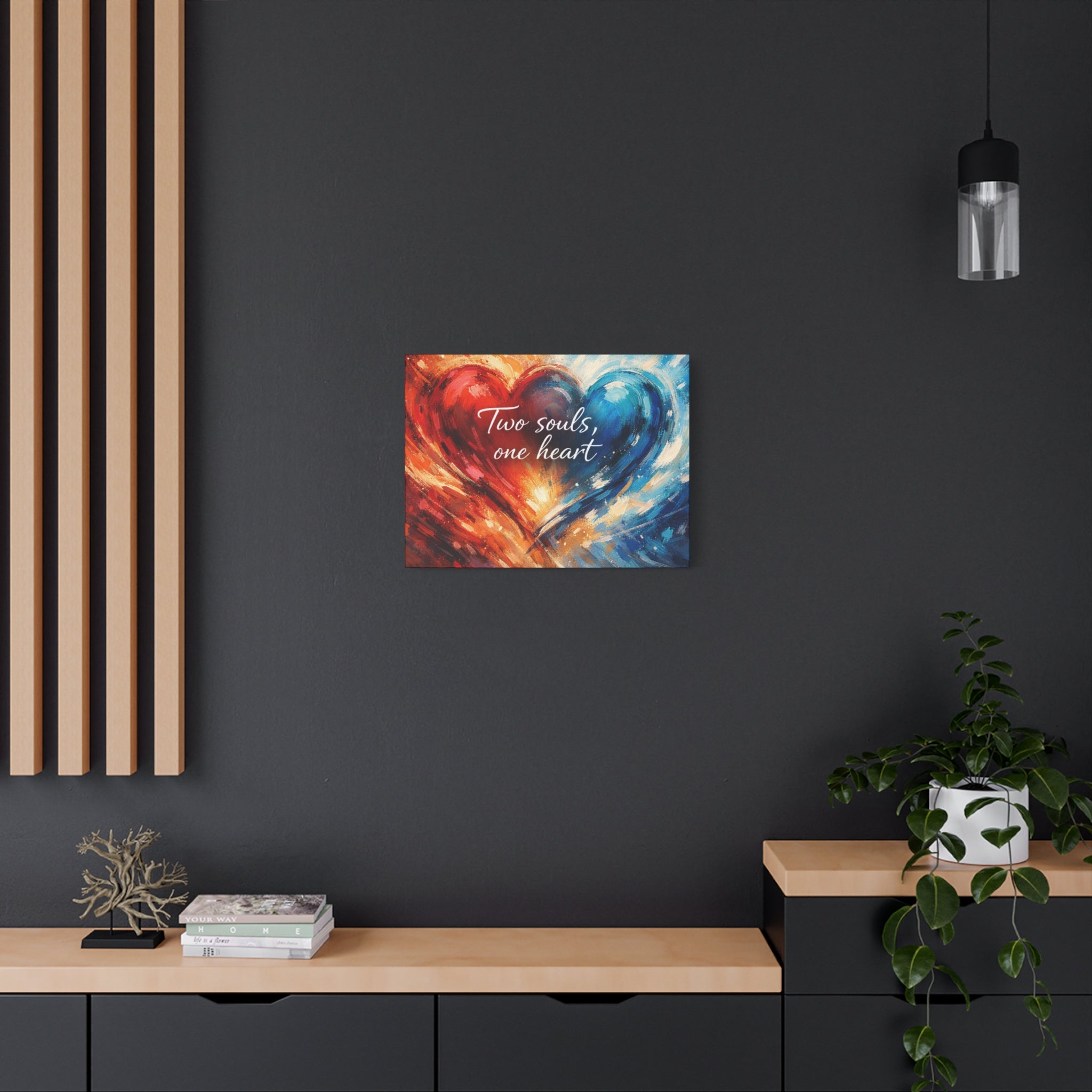 Two Souls One Heart Intertwined Heart Matte Canvas