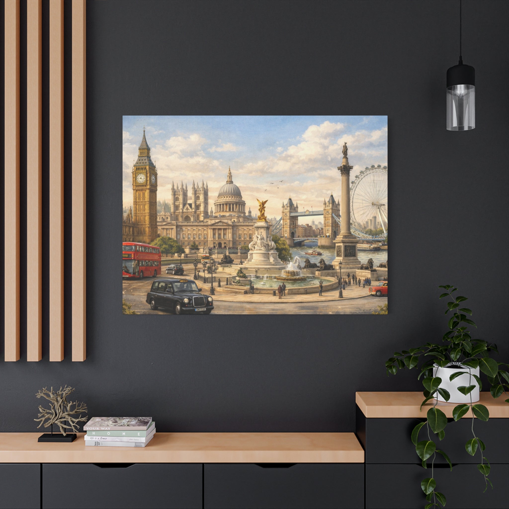 London Cityscape Matte Canvas Print Wall Art