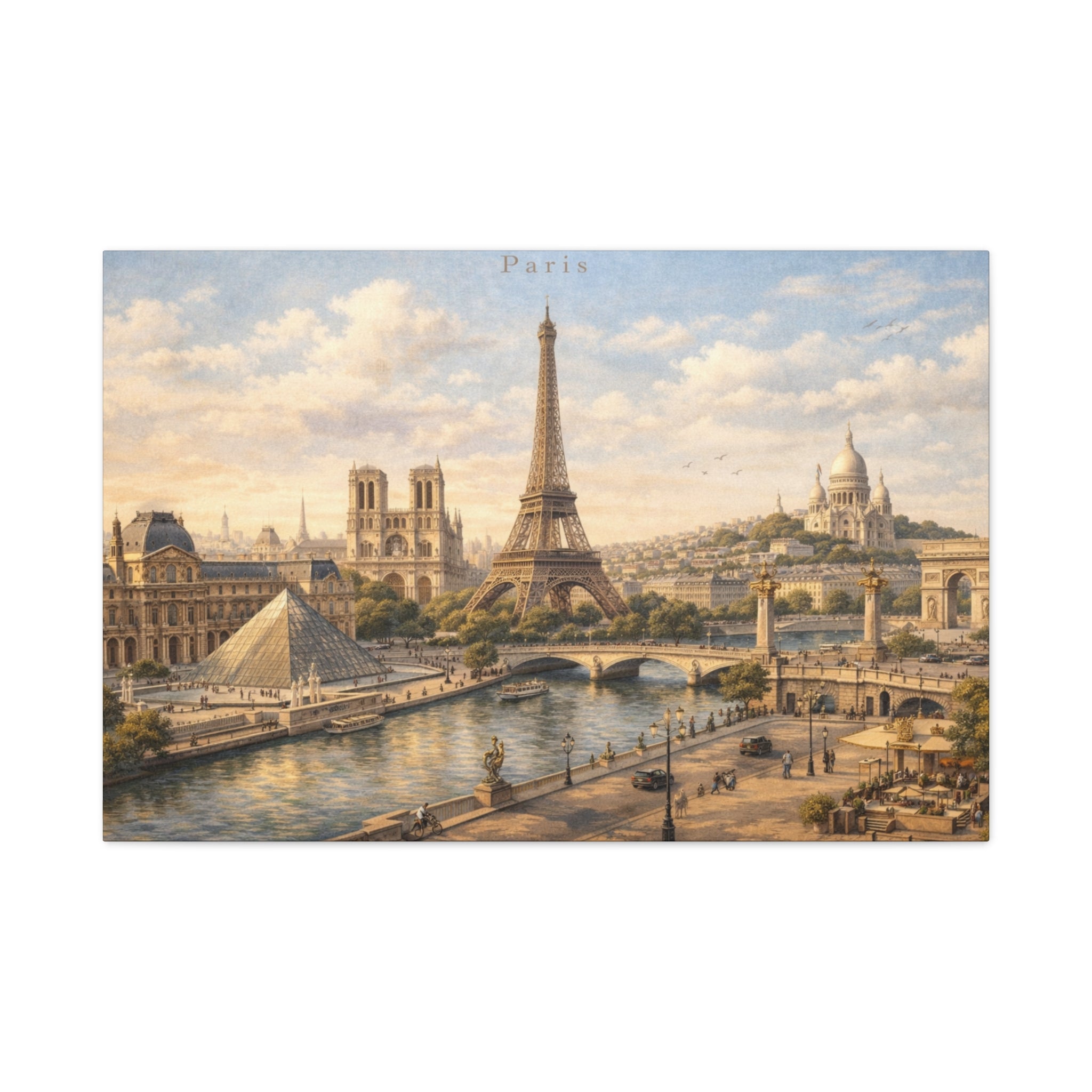 Paris Skyline Matte Canvas Wall Art
