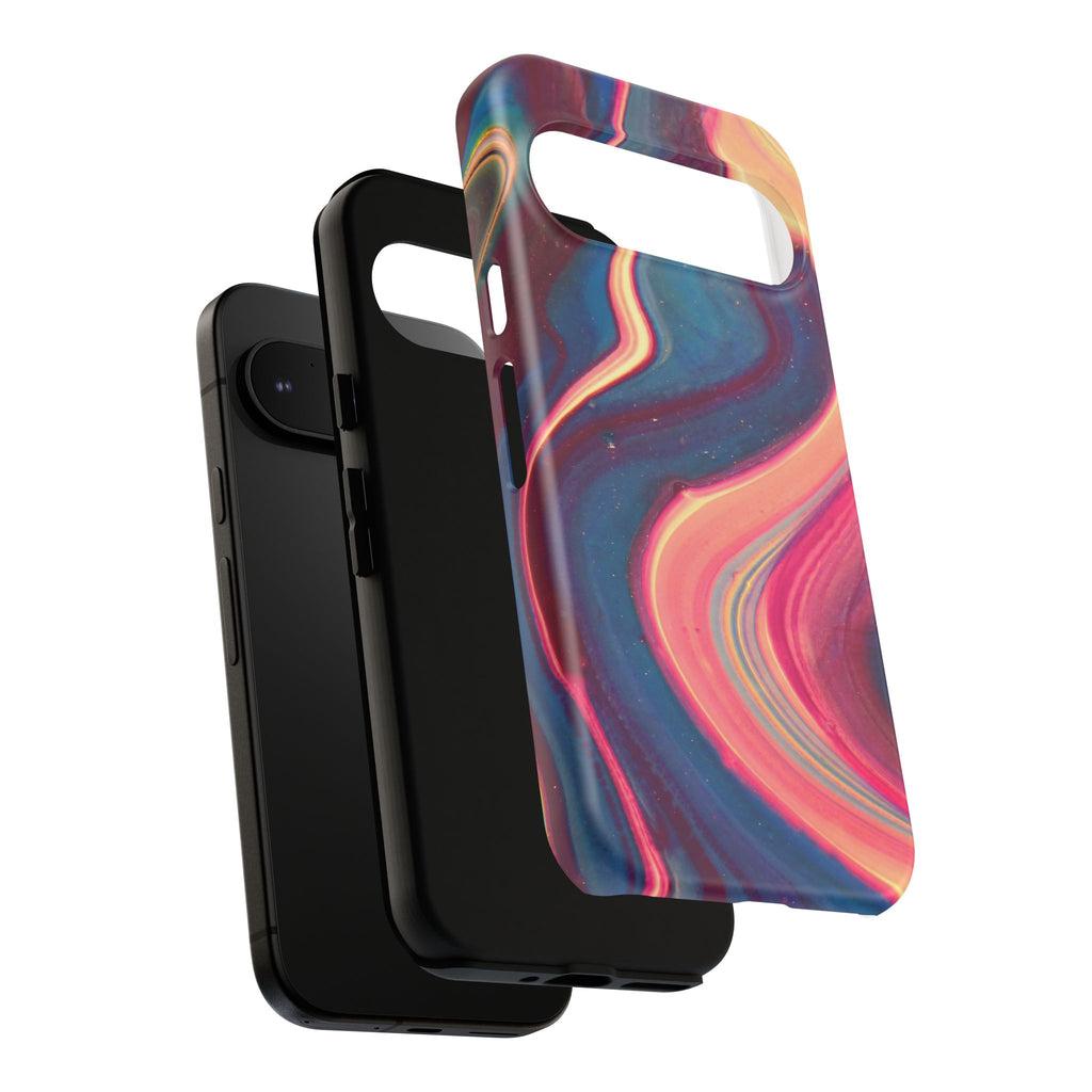 Colorful Wavy Marble Swirl Protective Phone Case