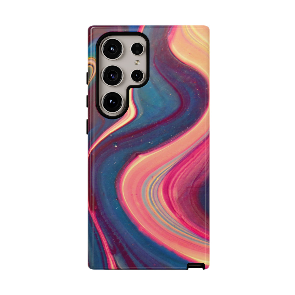 Colorful Wavy Marble Swirl Protective Phone Case