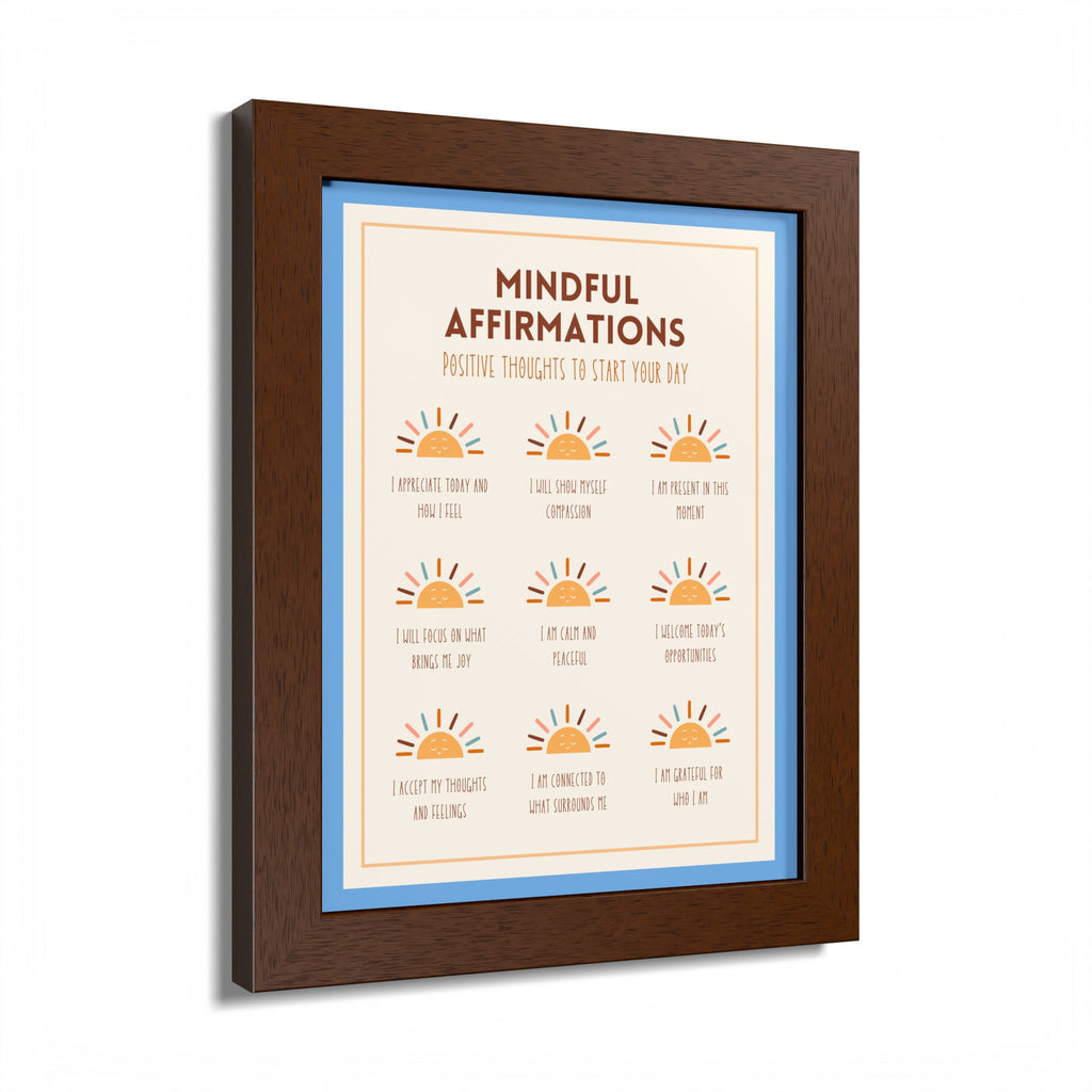 Mindful Affirmations: Positive Thoughts to Start Your Day Framed Poster