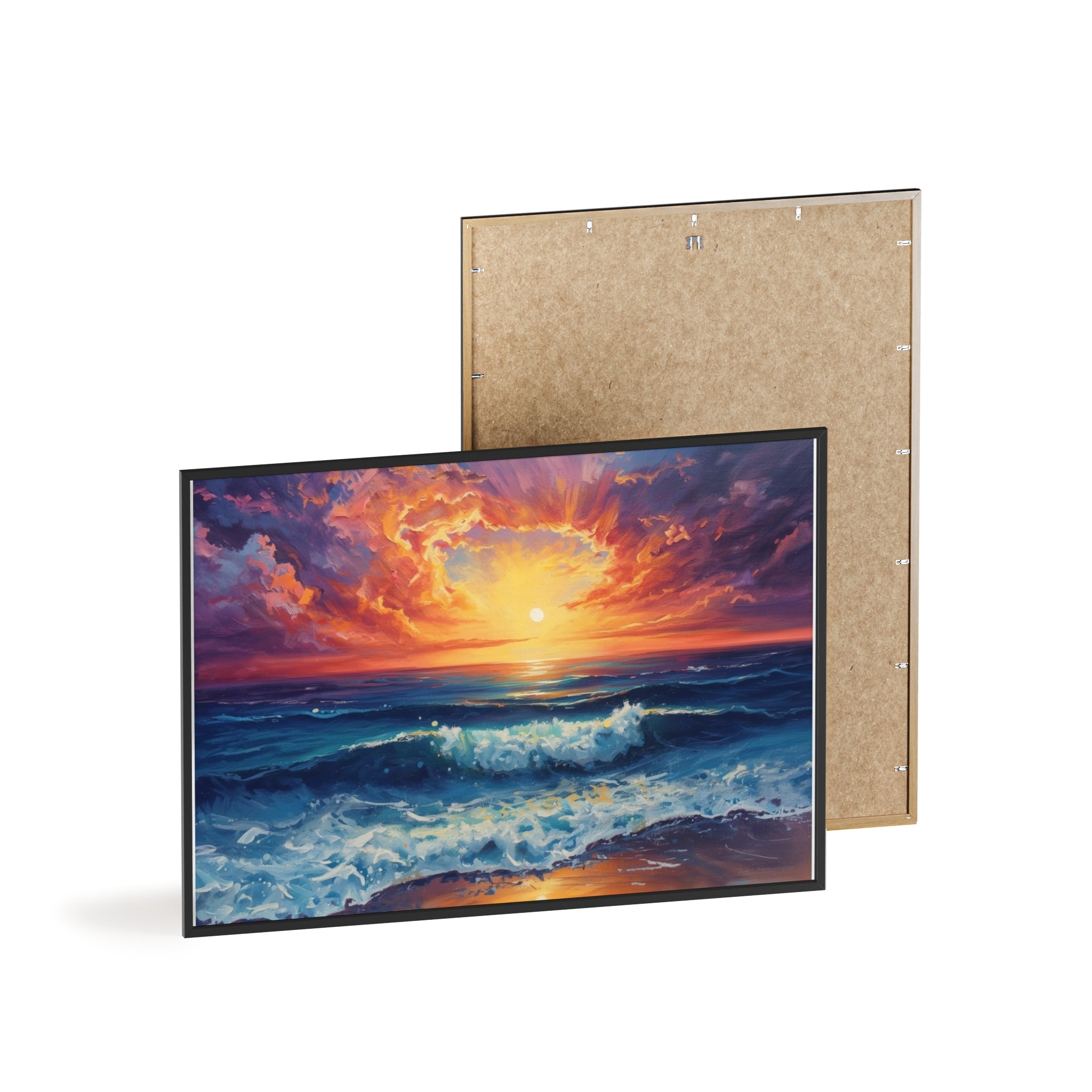 Sunset Ocean Vibrant Seascape Framed Poster