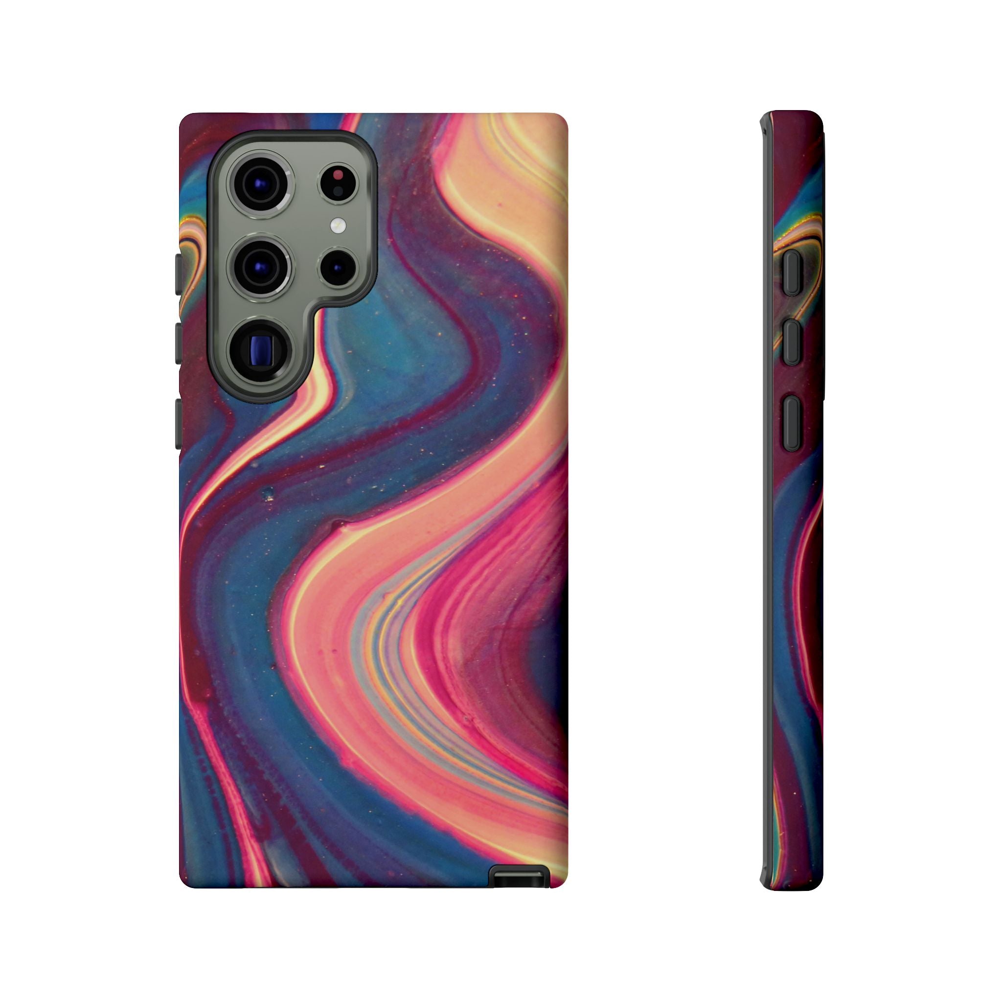 Colorful Wavy Marble Swirl Protective Phone Case
