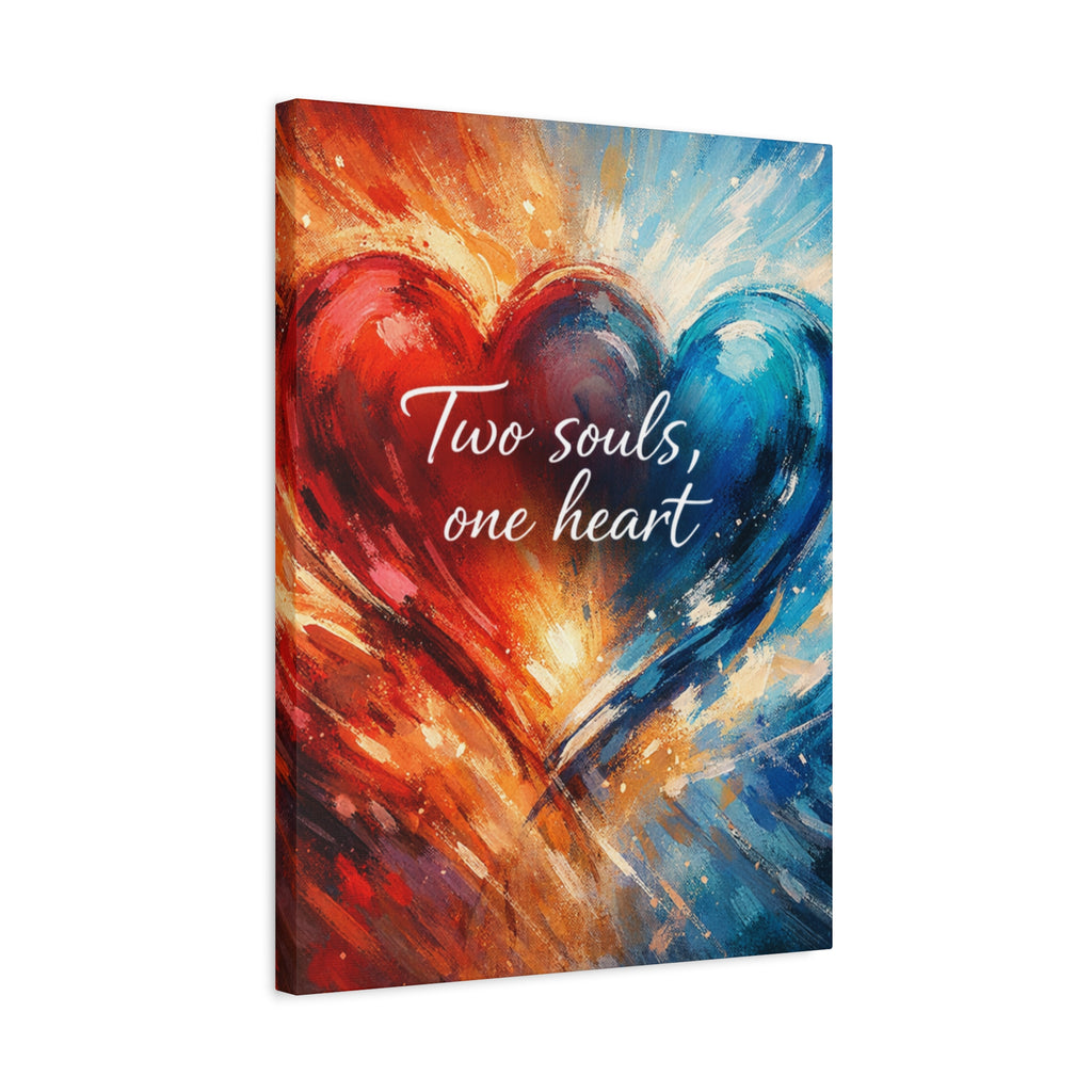 Two Souls One Heart Intertwined Heart Matte Canvas