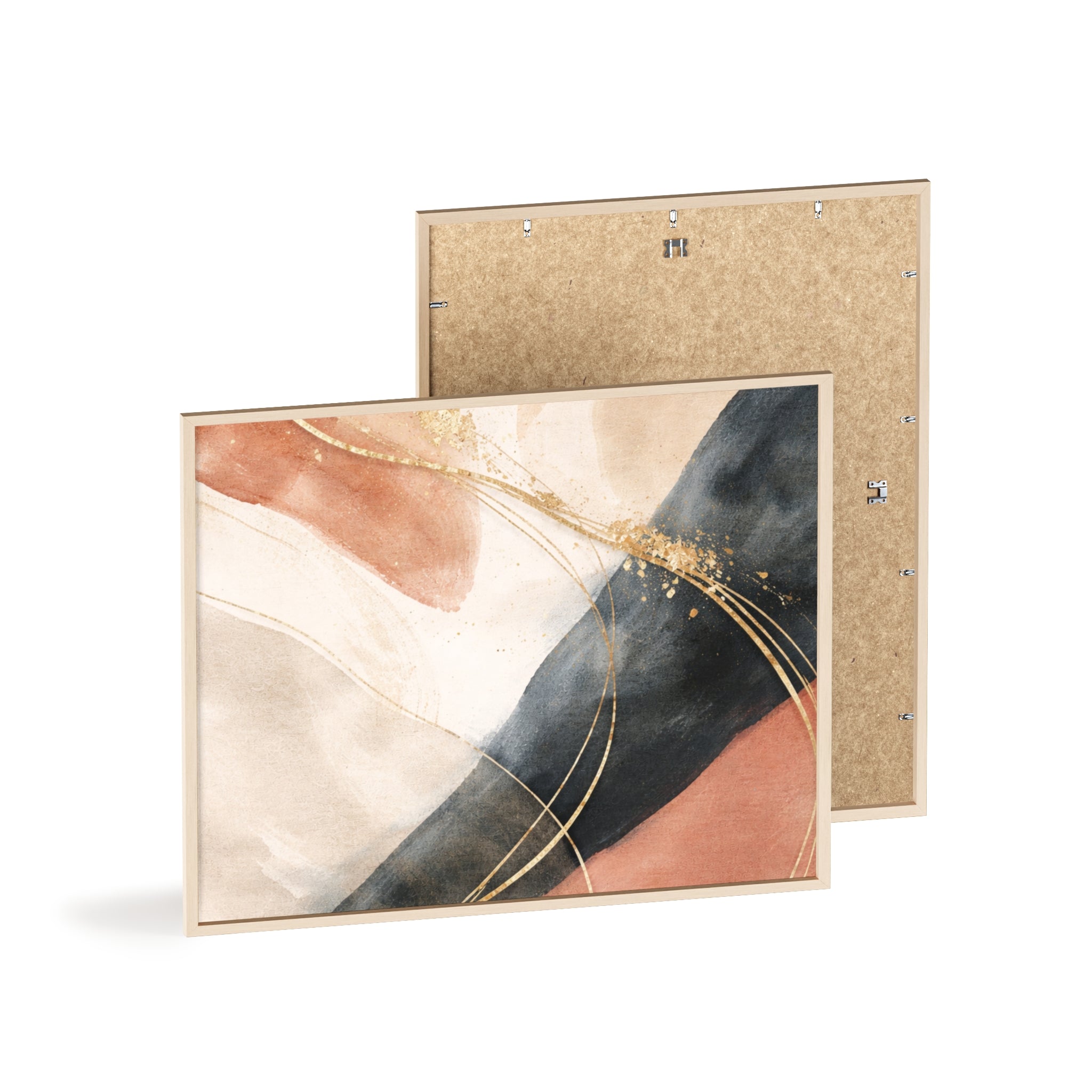 Abstract Gold Arc Framed Poster Modern Watercolor Wall Art