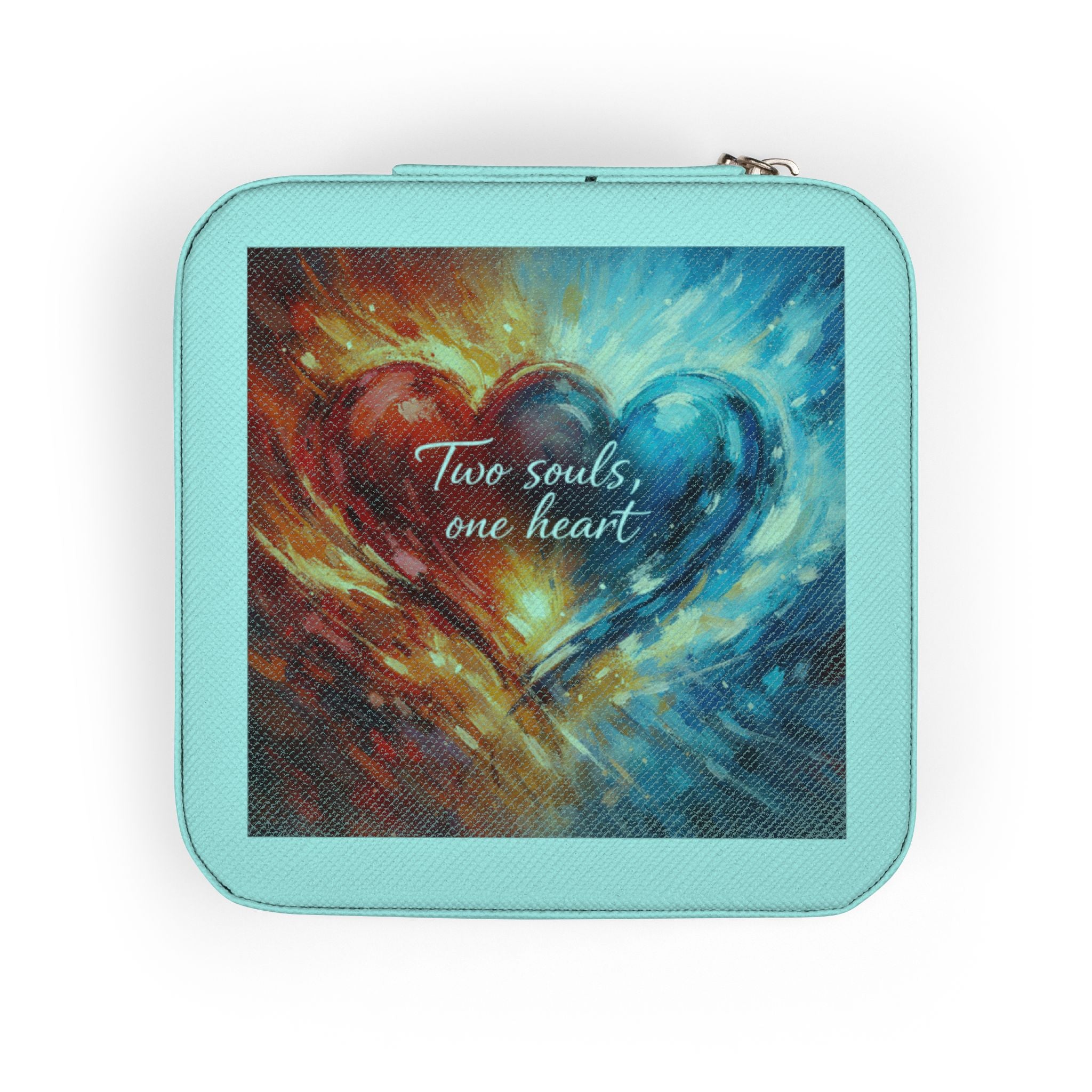Heart Flame Jewelry Travel Case Compact Portable Organizer
