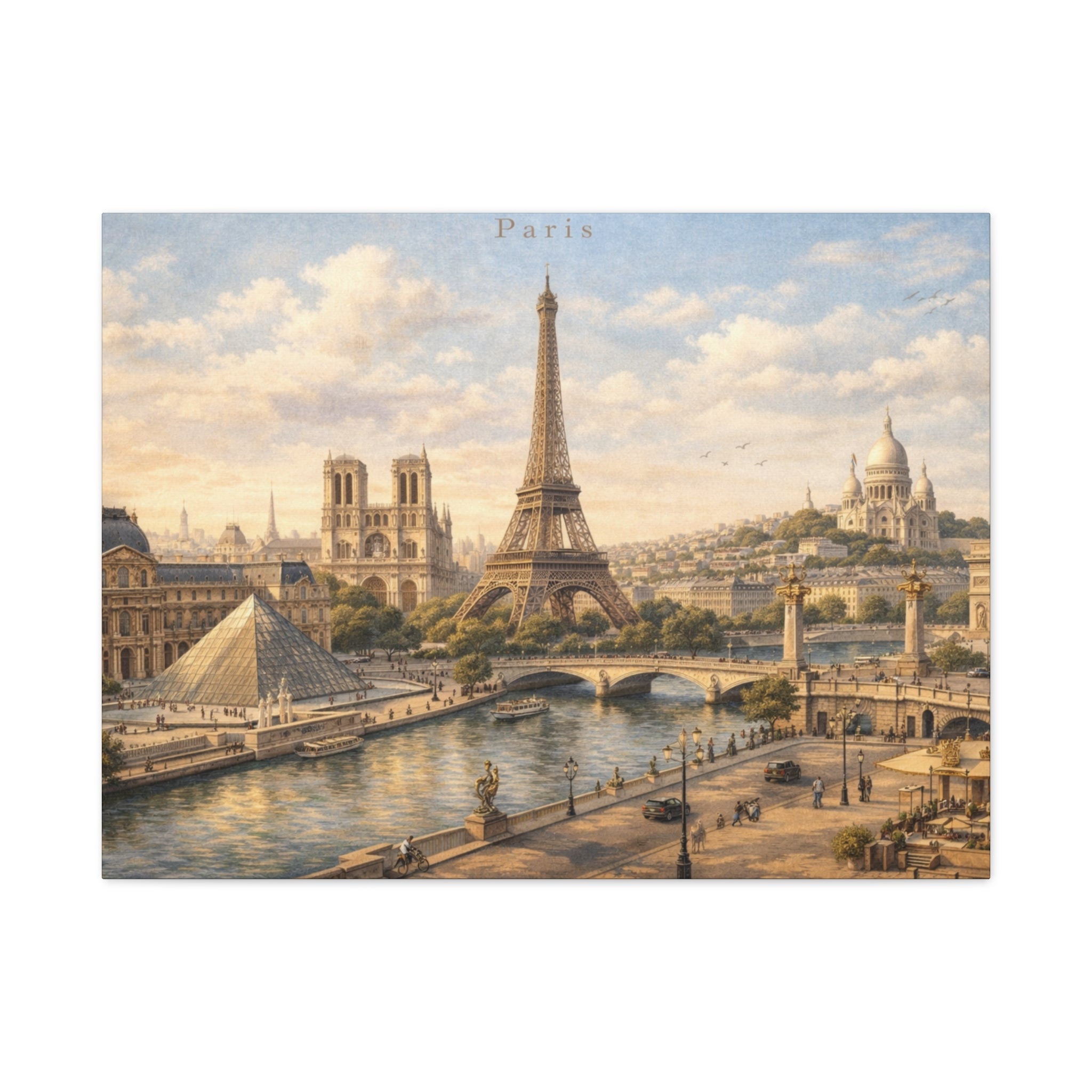 Paris Skyline Matte Canvas Wall Art