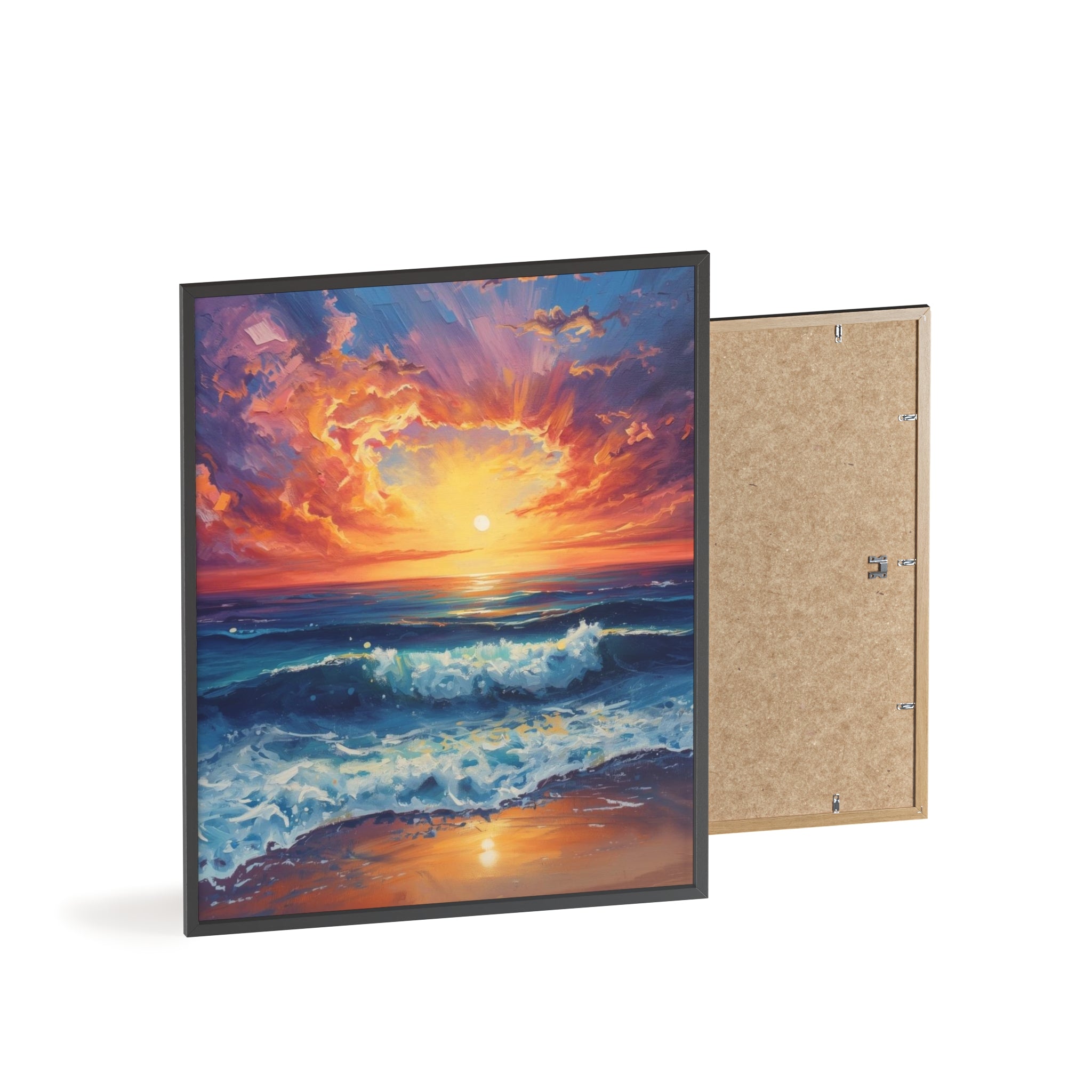 Sunset Ocean Vibrant Seascape Framed Poster