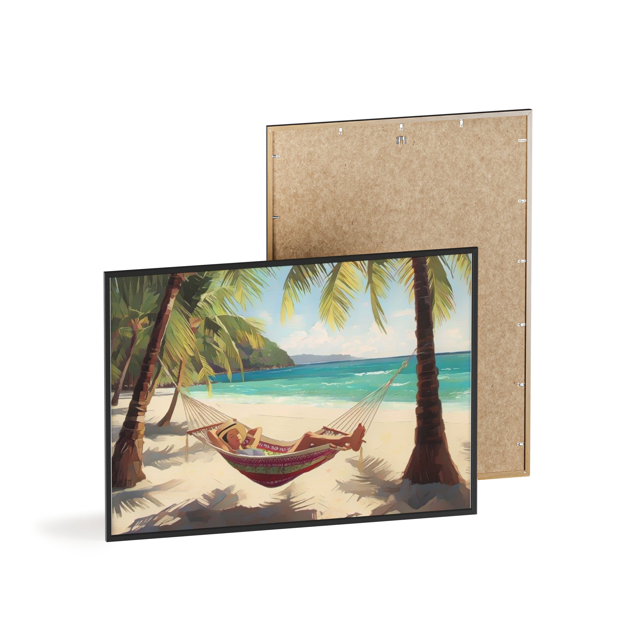 Tropical Beach Hammock Framed Poster