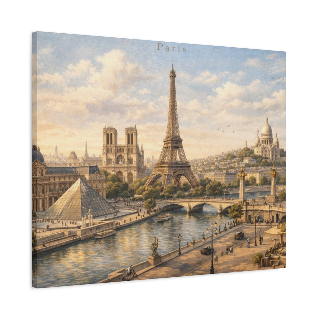 Paris Skyline Matte Canvas Wall Art