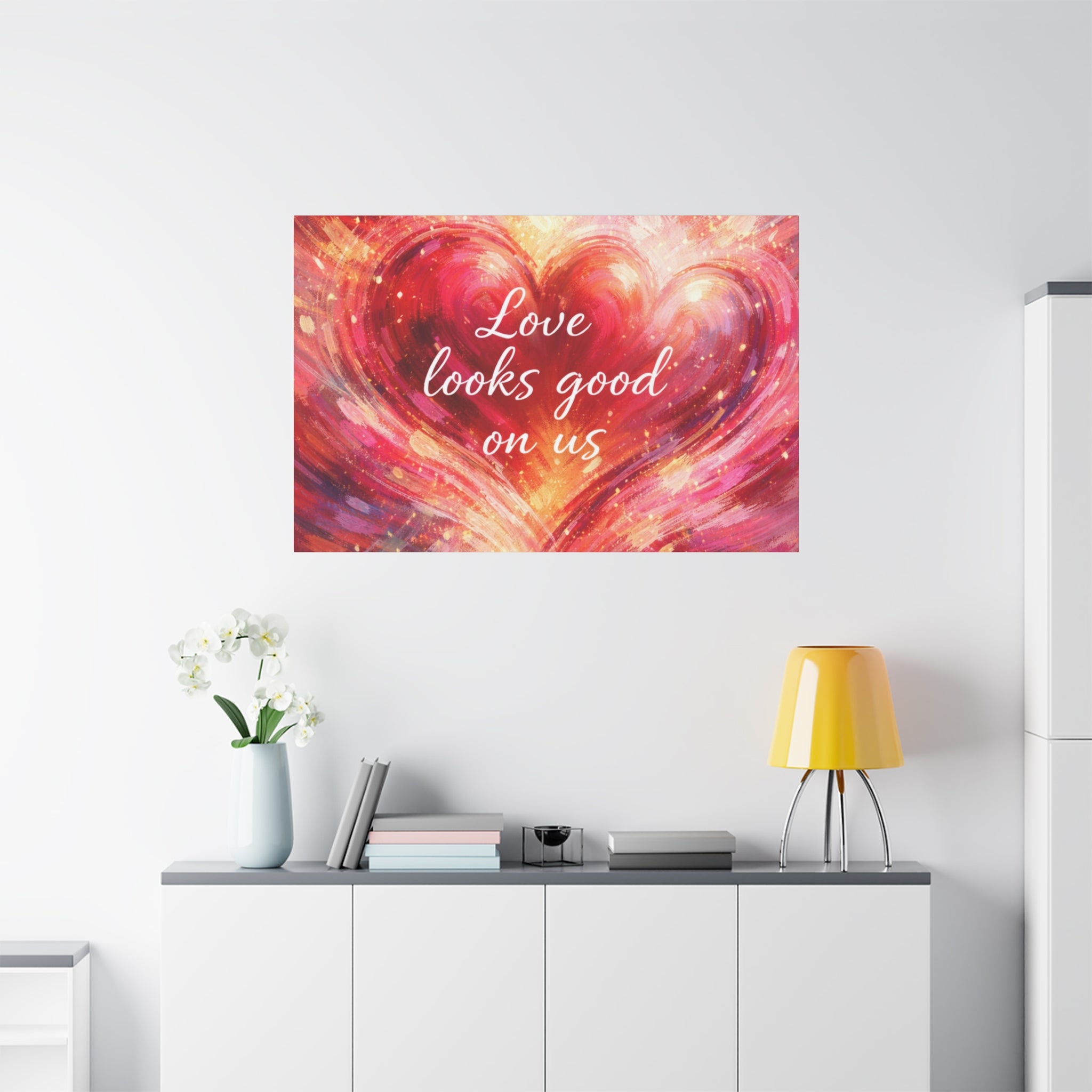 Love Looks Good On Us Matte Canvas Wall Art