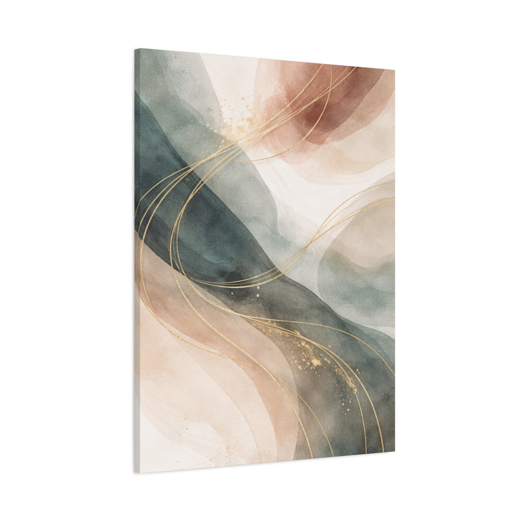 Abstract Coastal Waves Matte Canvas — Stretched Wall Art