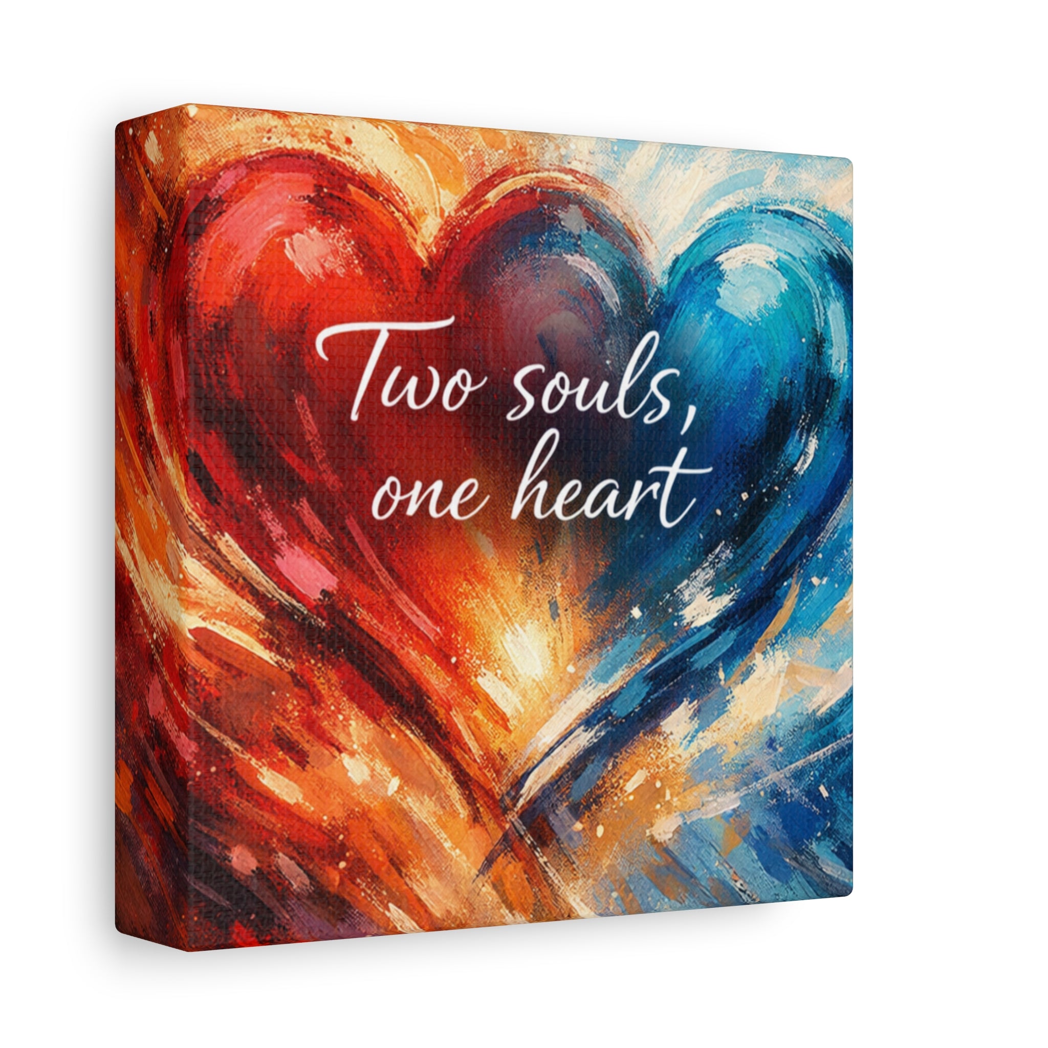 Two Souls One Heart Intertwined Heart Matte Canvas