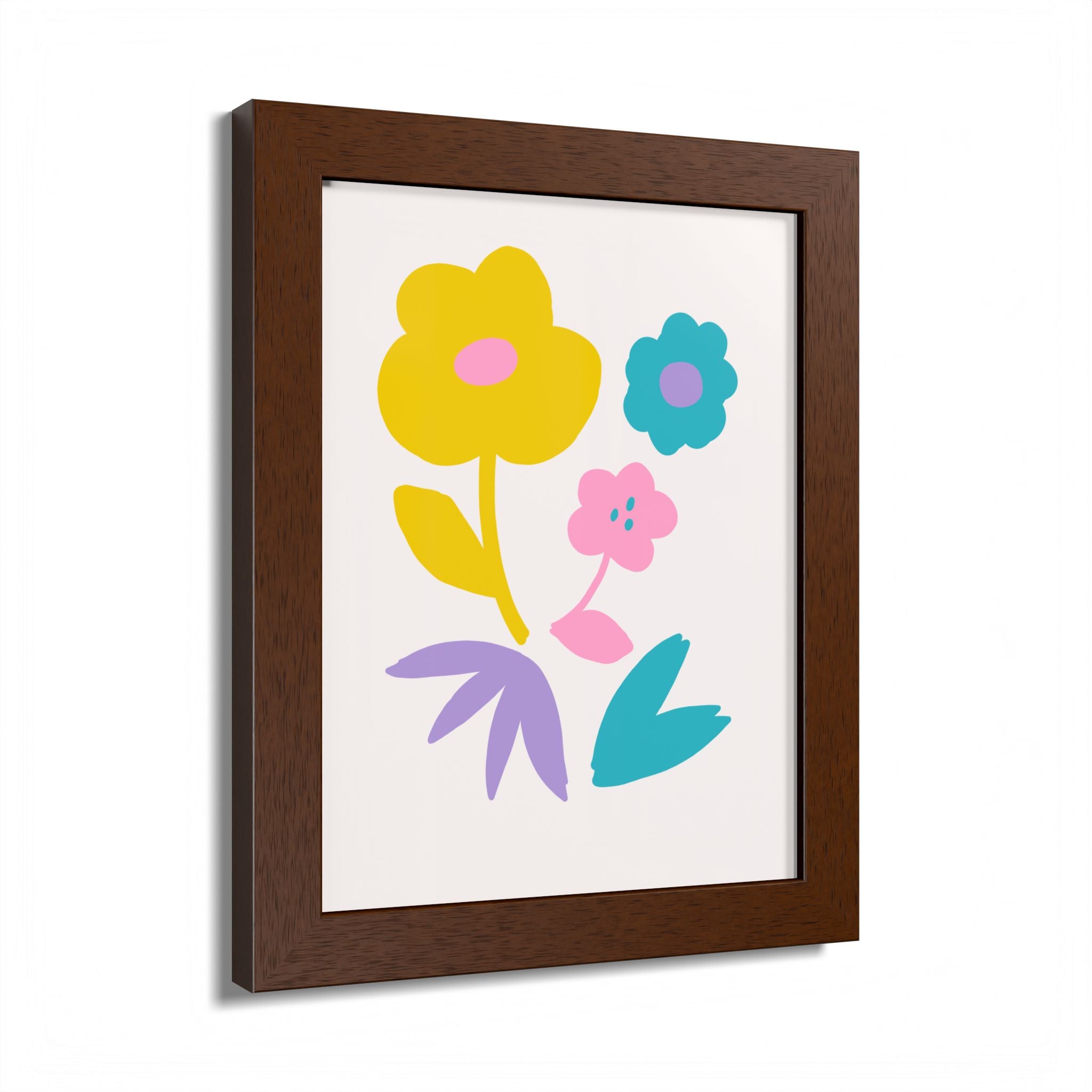 Multi-Color Floral Framed Poster
